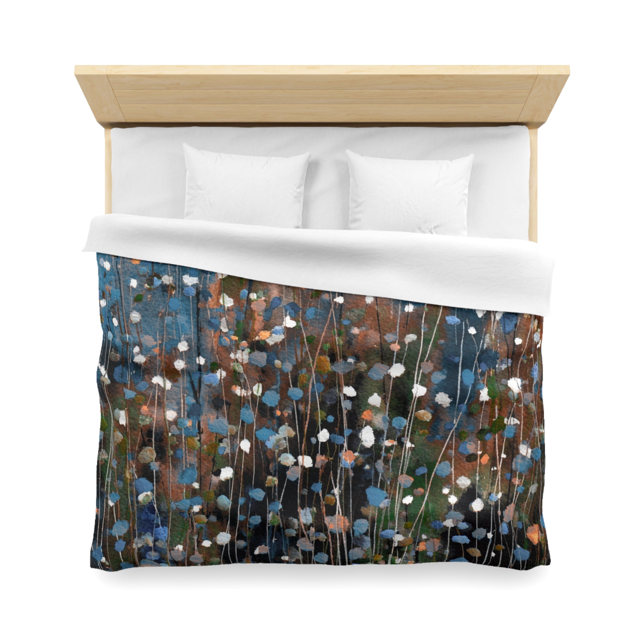 Floral Duvet, Pillow Cover | Grey Blue Bedroom Decor