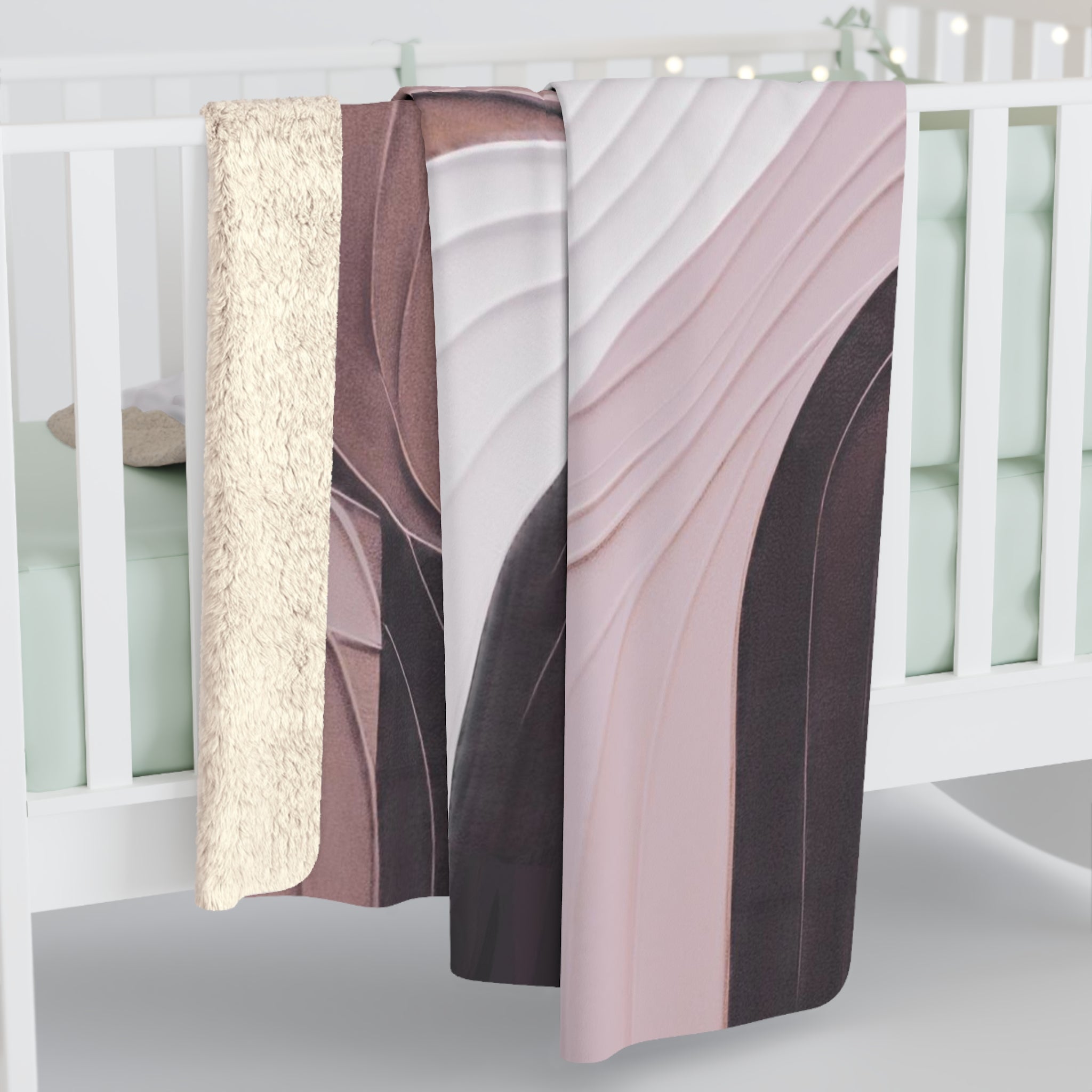 Abstract Throw Blanket | Mauve, Blush Pink Modern Art