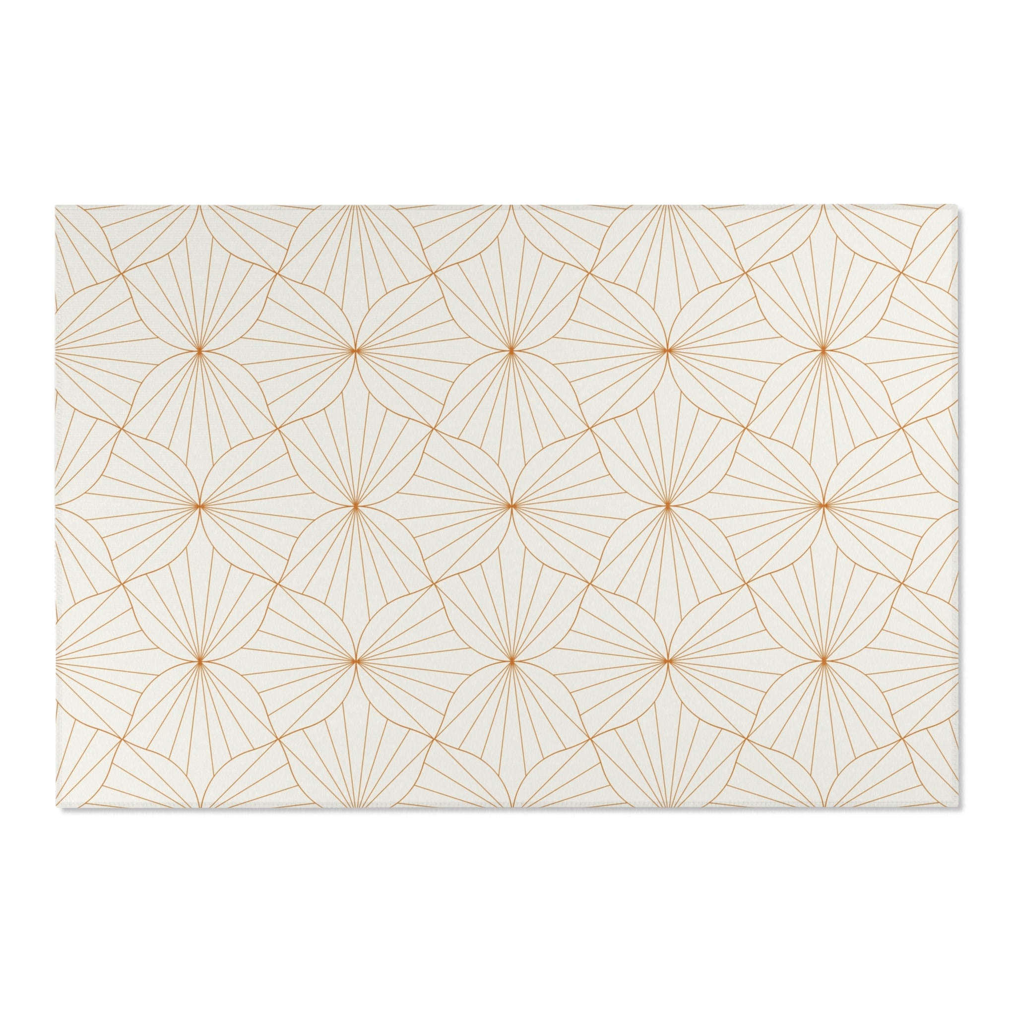 Modern Area Rug | Art Deco Geometric Beige, Rust