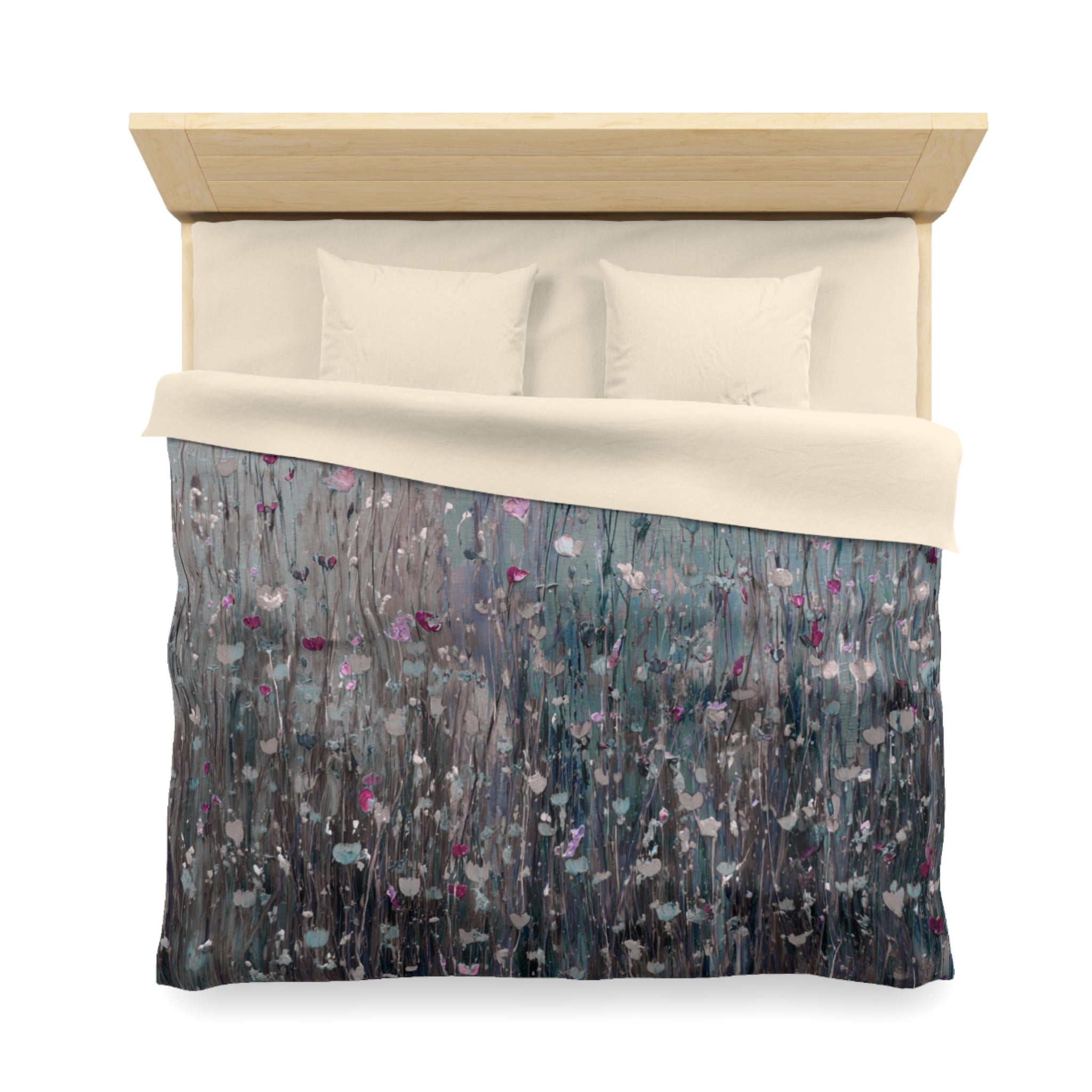 Floral Duvet, Pillow Cover | Grey Pink Bedroom Decor