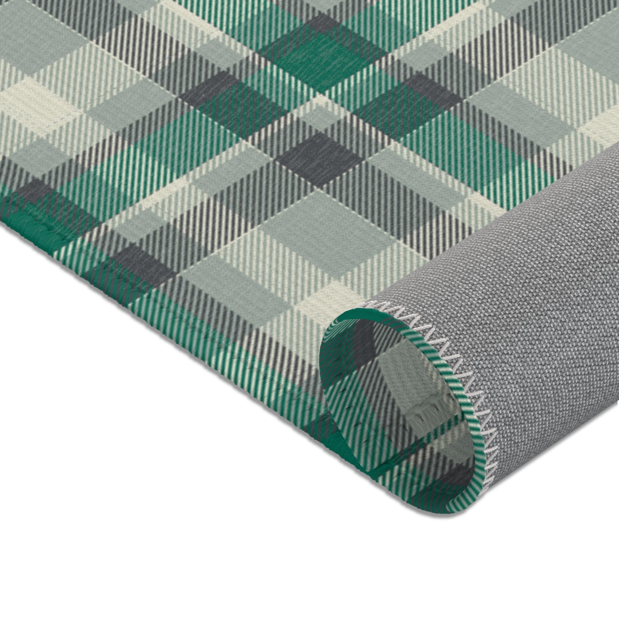 Plaid Area Rug | Sage Green, Green Checkered Rug