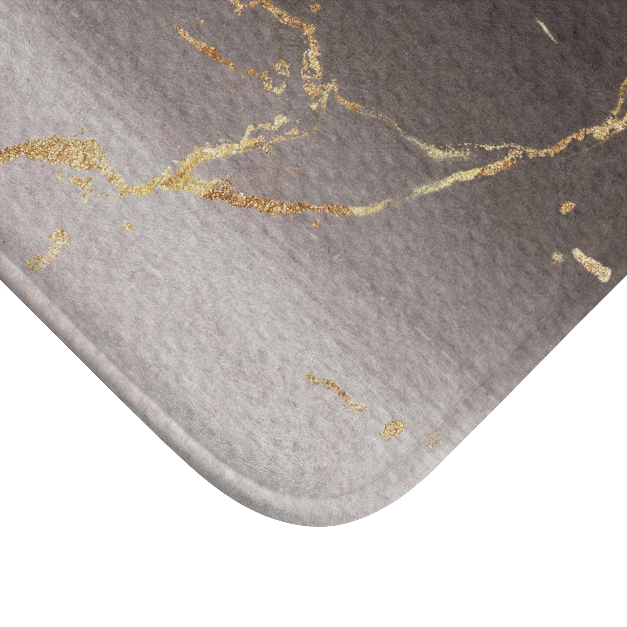 Abstract Bath Mat | Taupe Brown, Black Gold