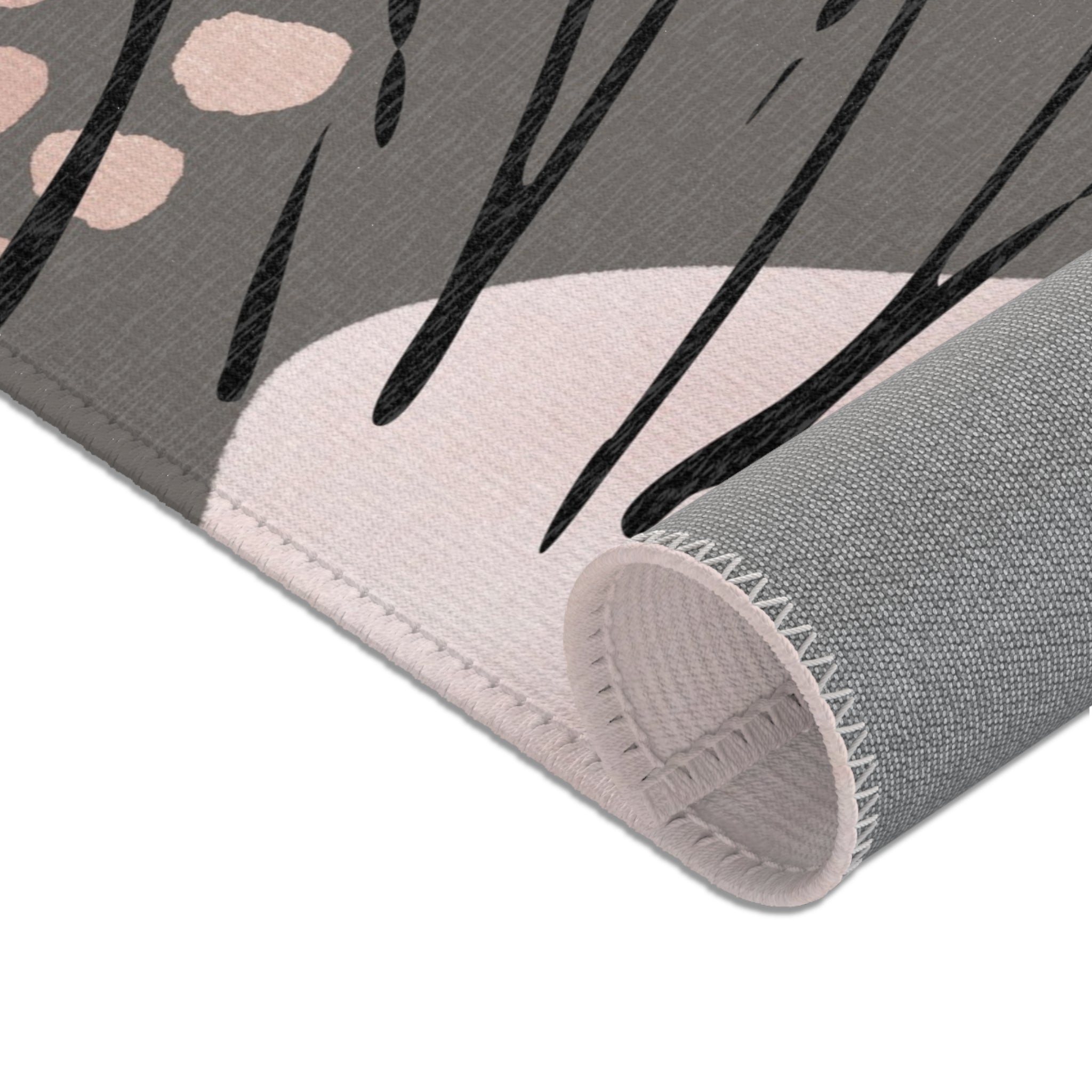 Abstract Area Rug | Blush Pink Grey Watercolor