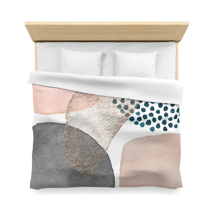 Boho Duvet Cover | Modern Blush Pink, White Beige, Grey Blue Bedding