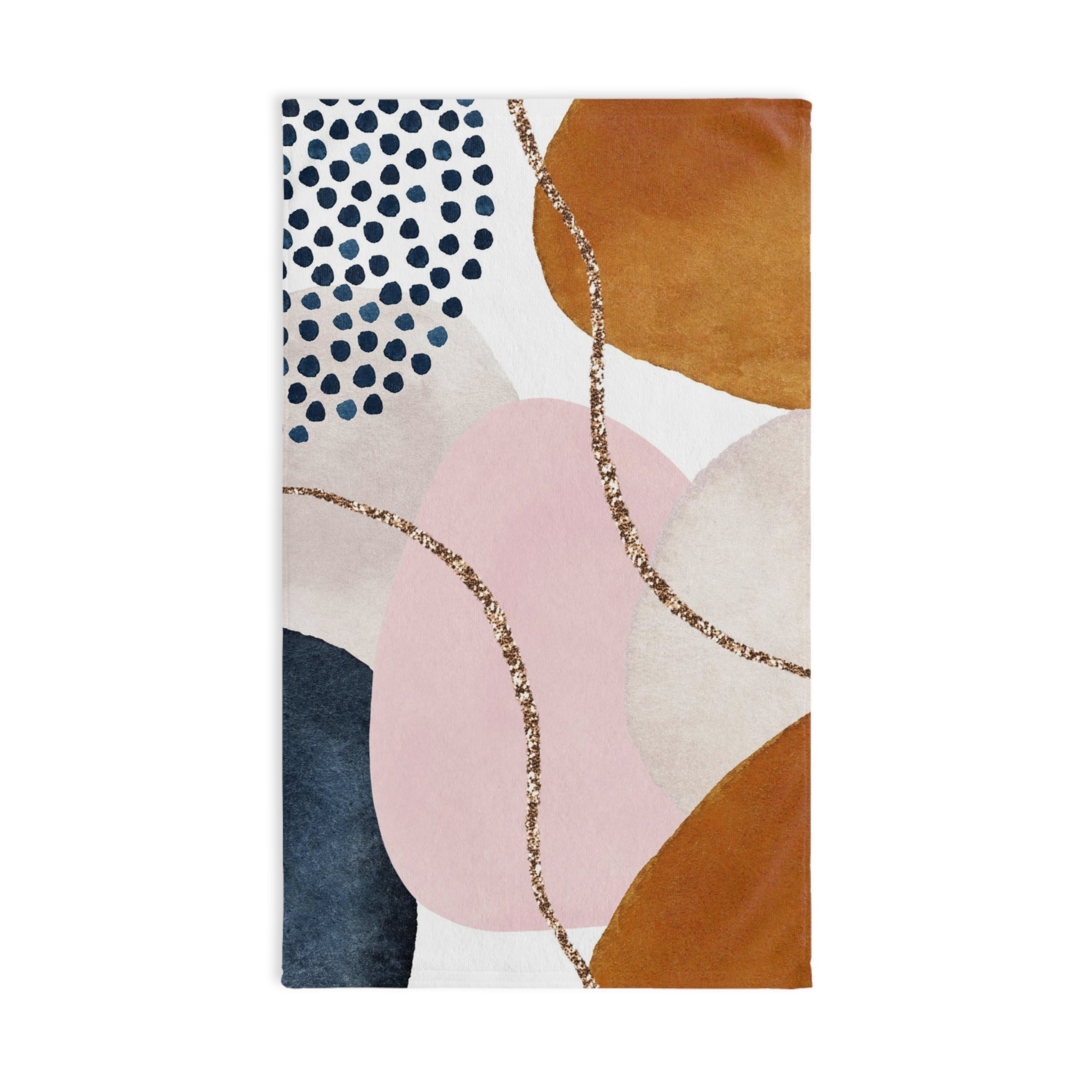 Abstract Kitchen, Bath Hand Towel | Blush Pink, Beige Ivory, Navy Blue