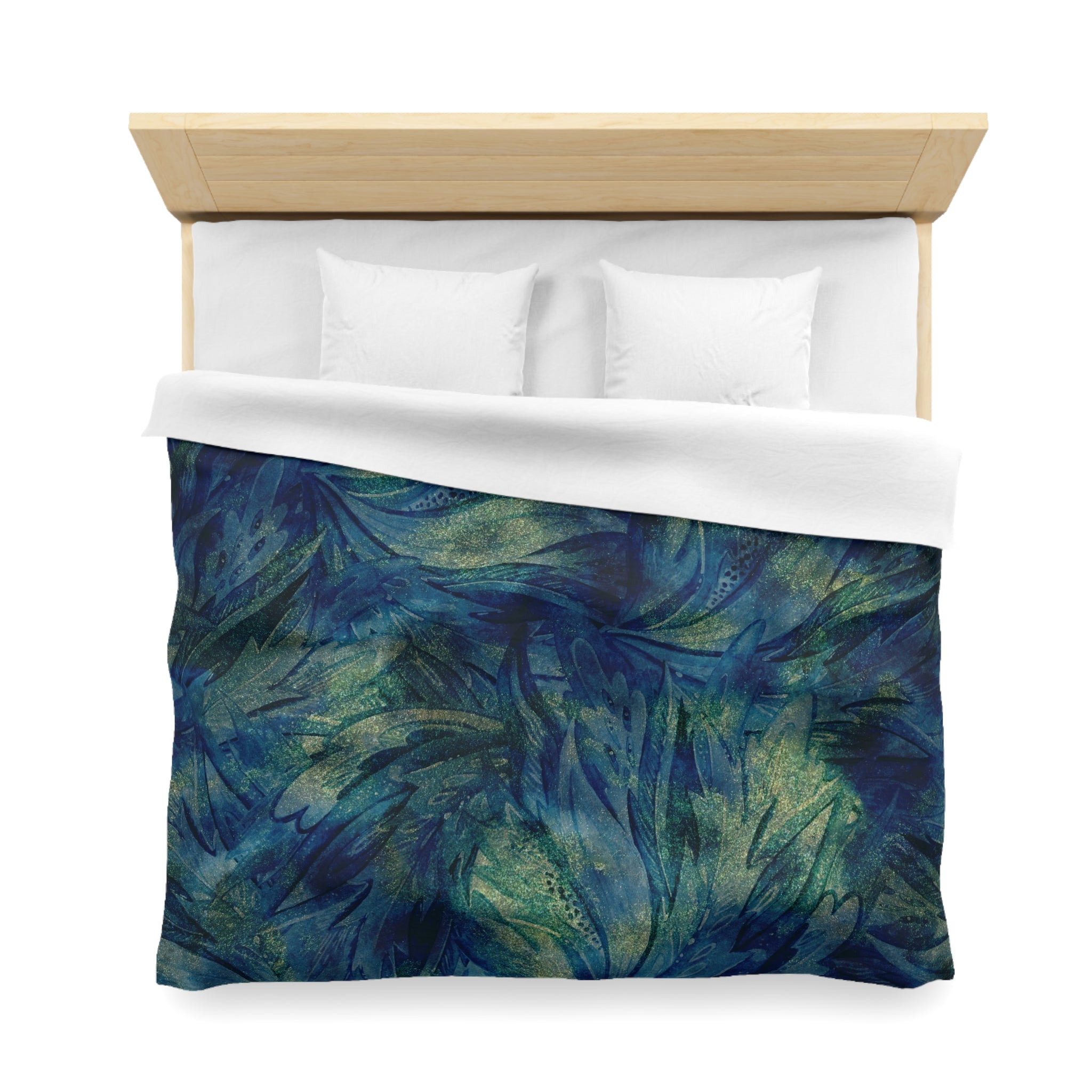 Abstract Duvet, Pillow Cover Set | Blue Green Bedroom Set
