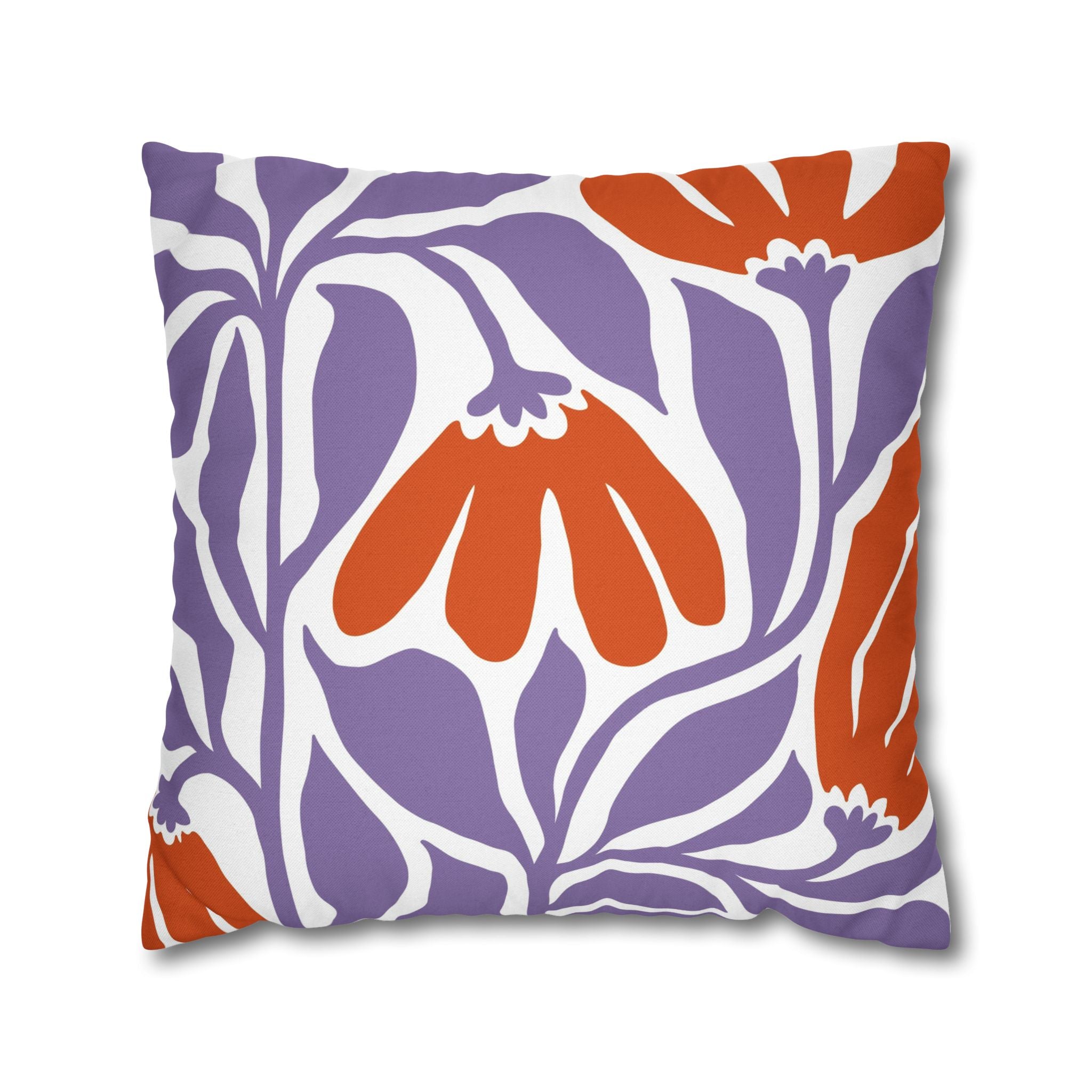Abstract Pillow Cover | Purple Red White Matisse Minimalist Art
