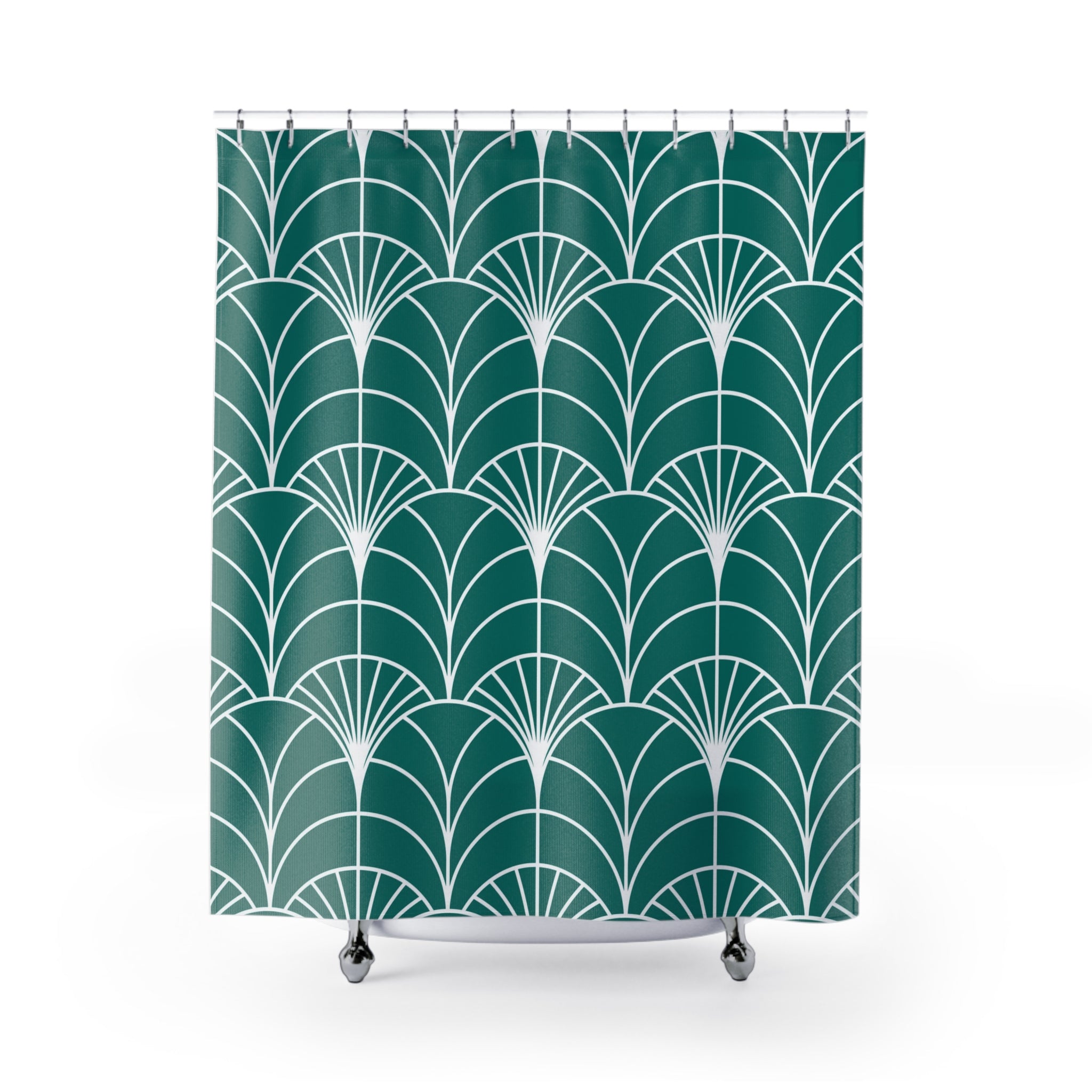 modern boho fabric shower curtain