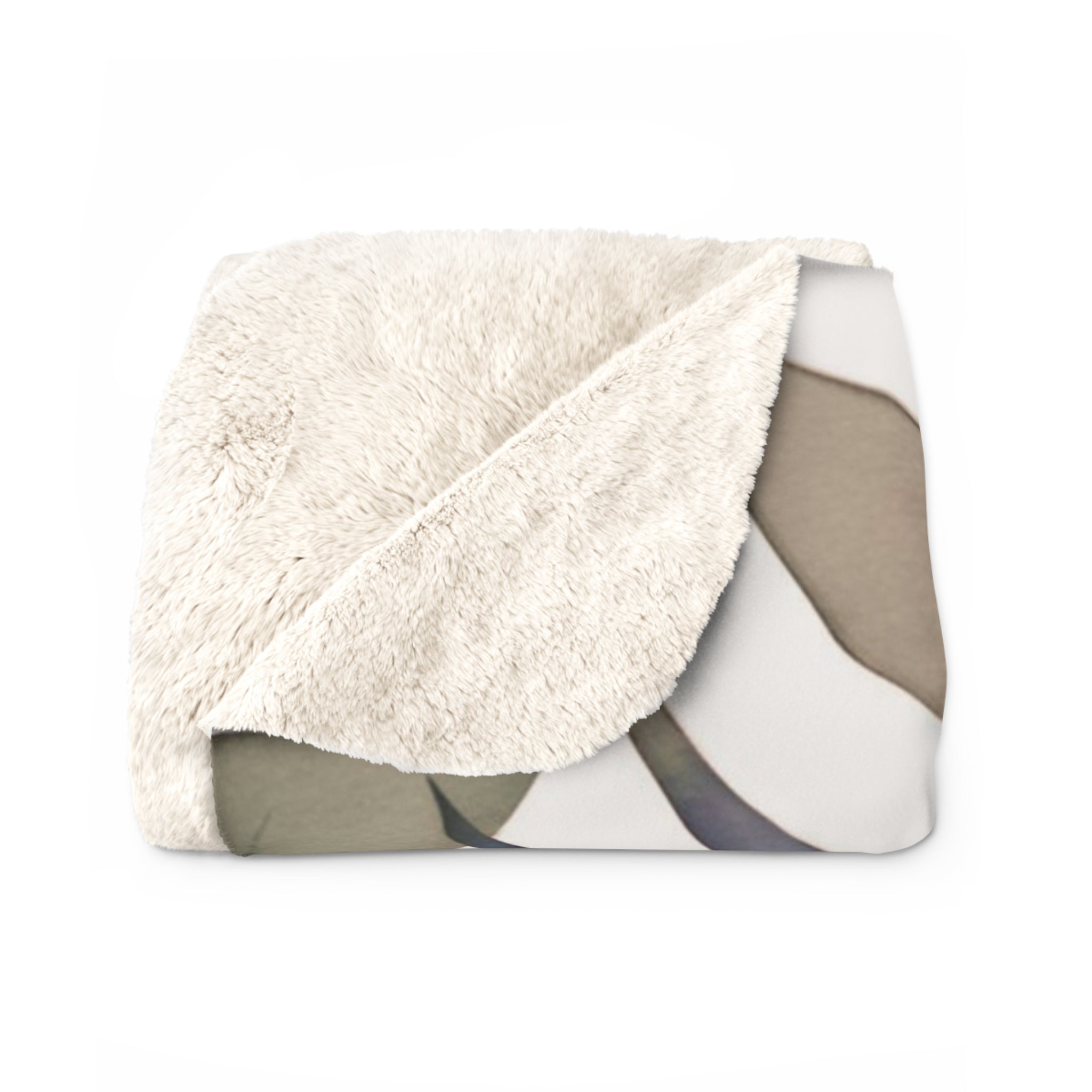 Floral Throw Blanket | Beige Purple, Sage Green Watercolor