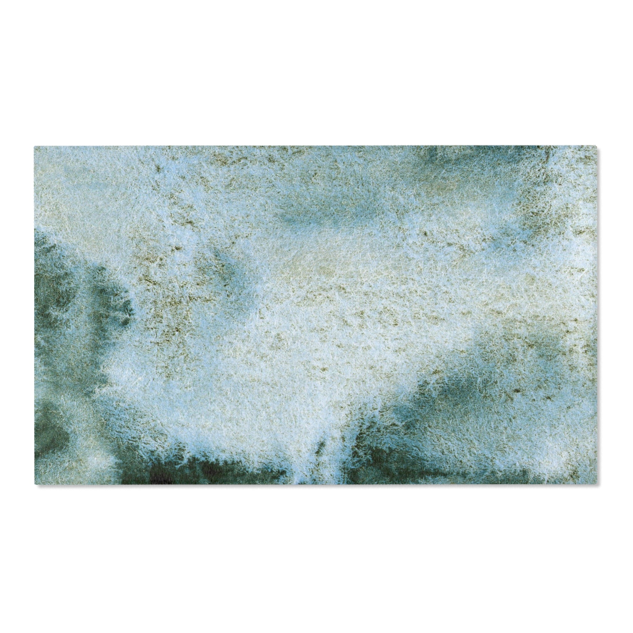 Abstract Large Area Rug | Modern Rug, Pale Forest Teal Blue