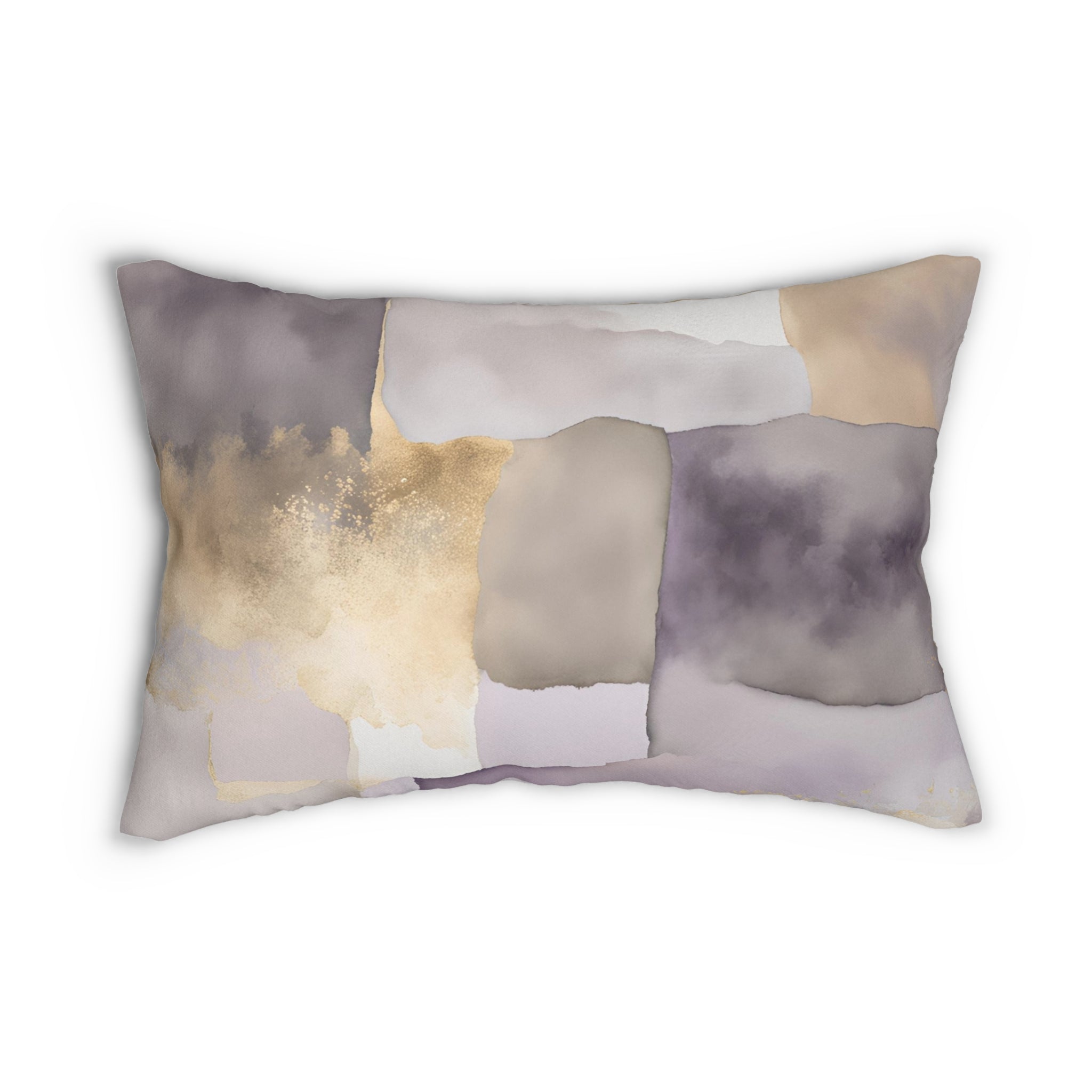 Abstract Lumbar Pillow | Beige, Lavender Lilac Purple Grey