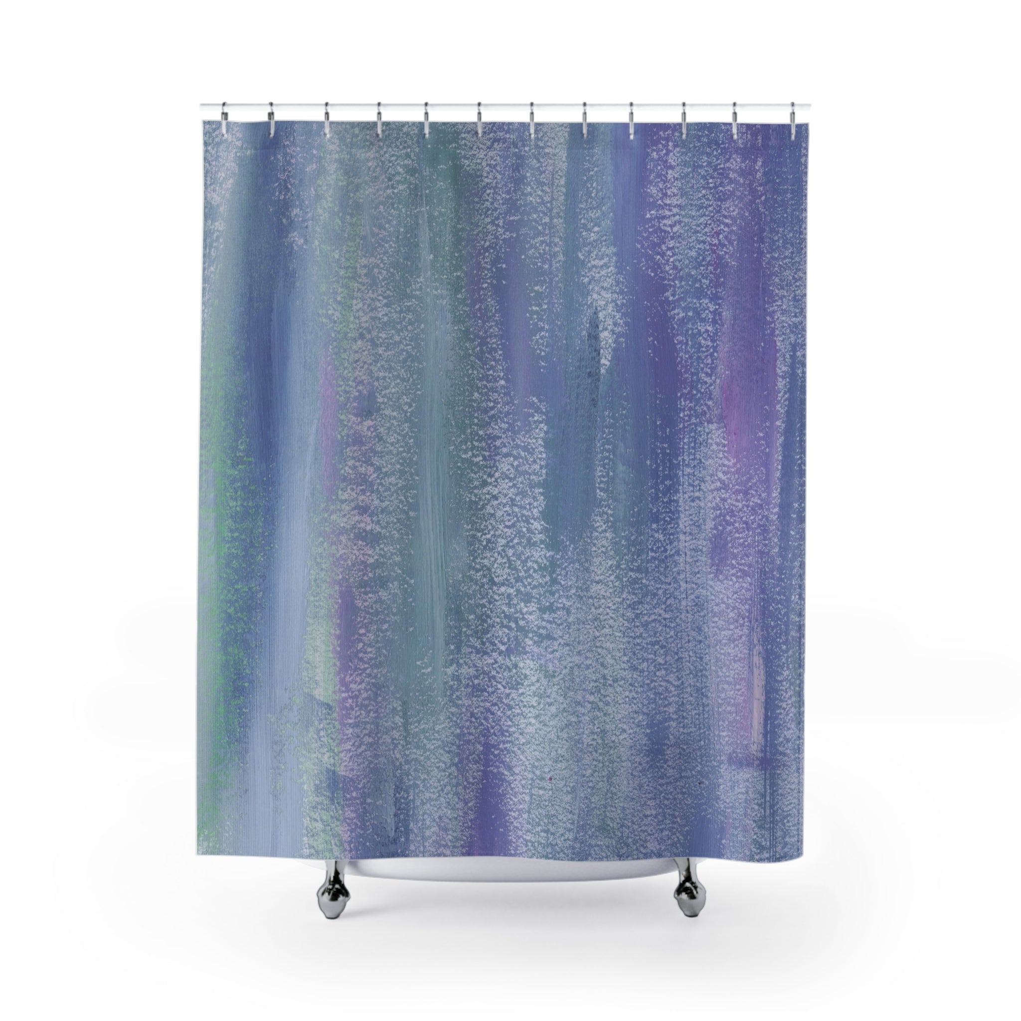 Textured Shower Curtain | Lavender Teal Ombre