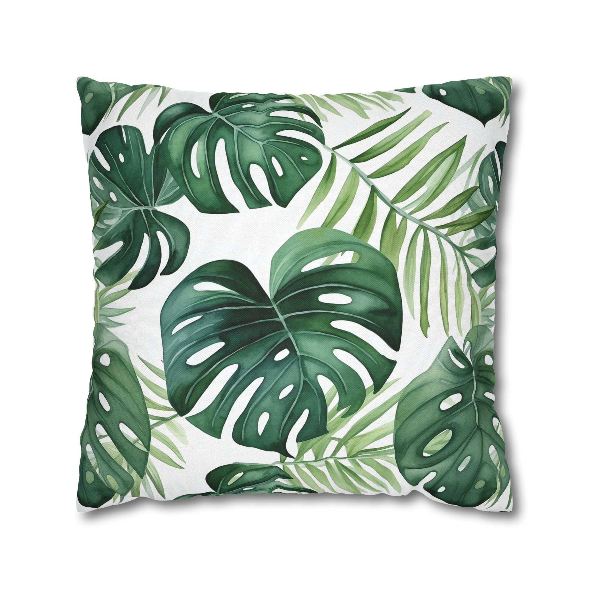 Green Monsteral Jungle Pillow Cover | Floral Pillowcase
