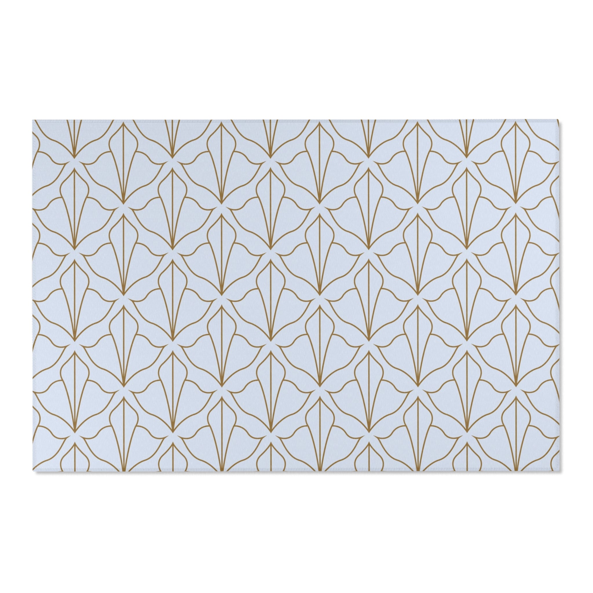 Art Deco Area Rug | Geometric Pale Blue, Beige Rug