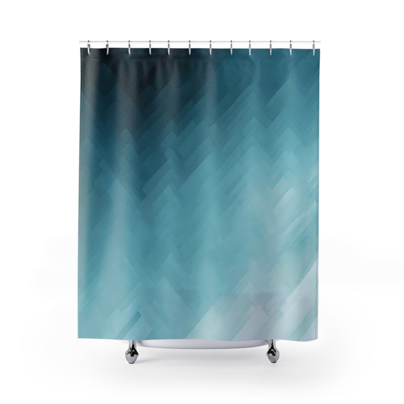 Abstract Shower Curtain | Navy Teal Blue Ombre