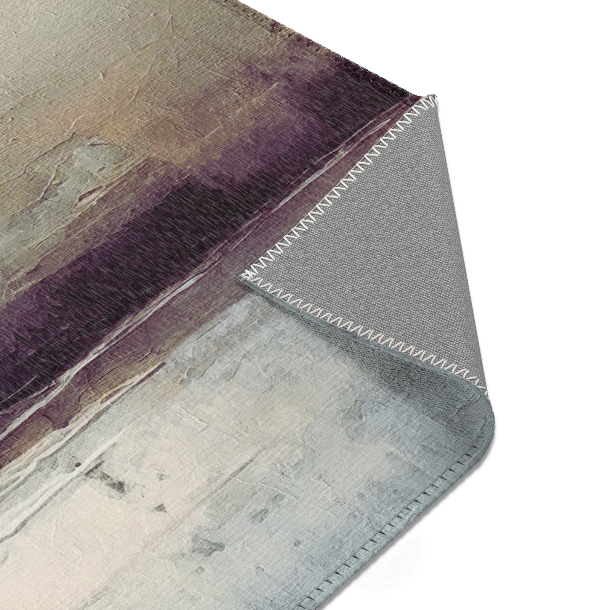Abstract Area Rug | Grey Purple Watercolor Artsy Rug