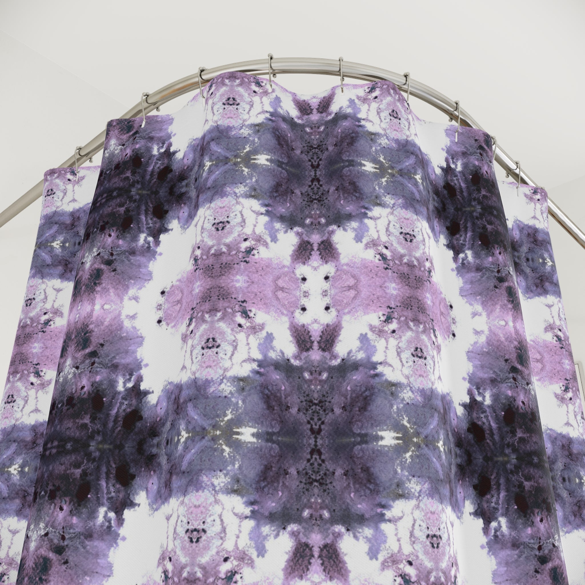 Boho Shower Curtain | Purple Lavender Moroccan Abstract Fabric Curtain