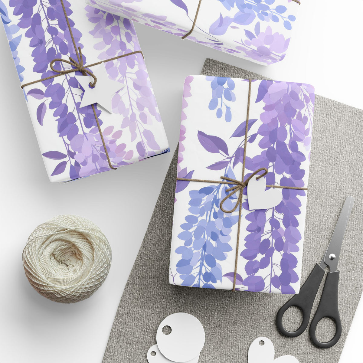 Lavender Wisteria Floral Wrapping Paper, Purple Gift Wrap