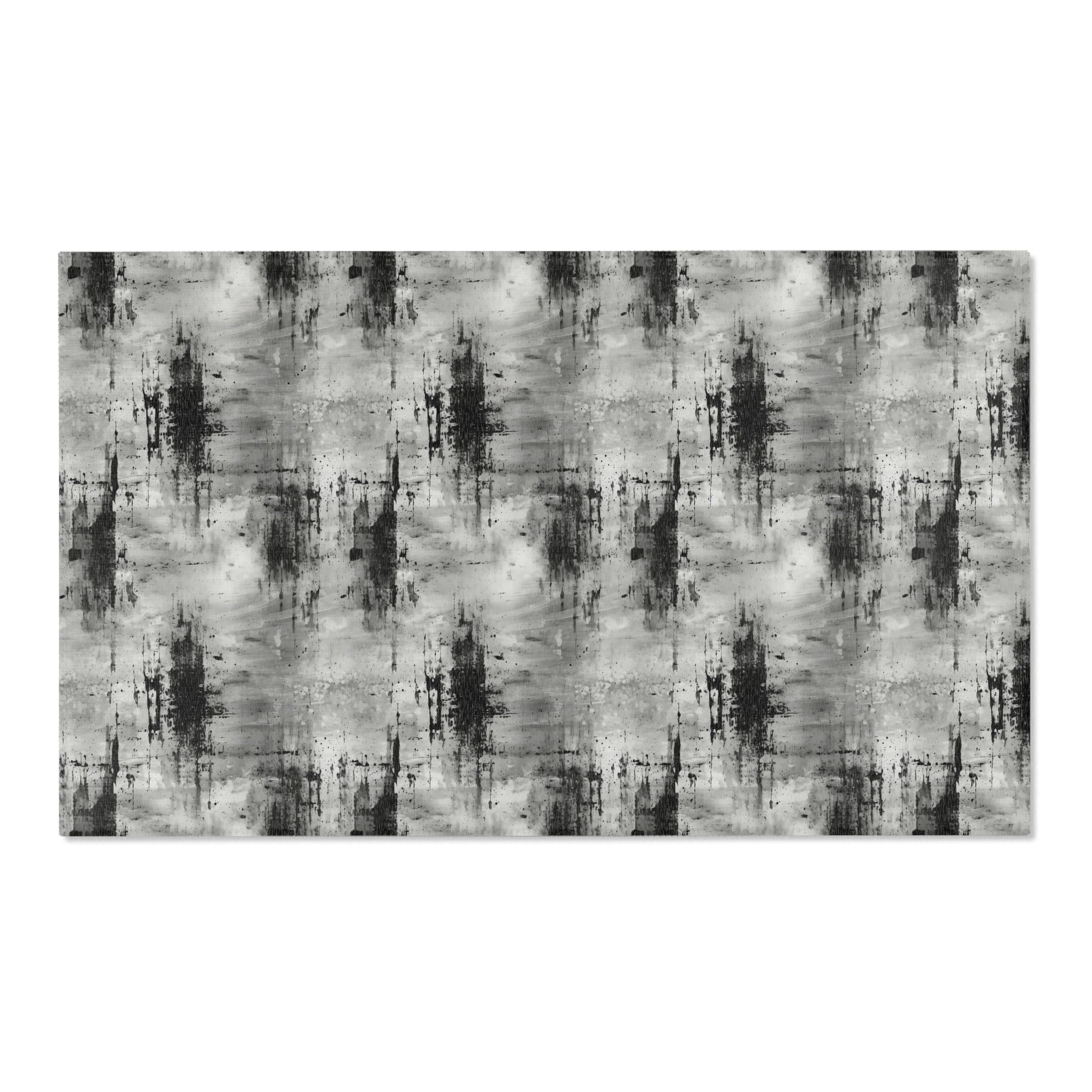 Abstract Ombre Area Rug | Grey Black Watercolor Artsy Rug