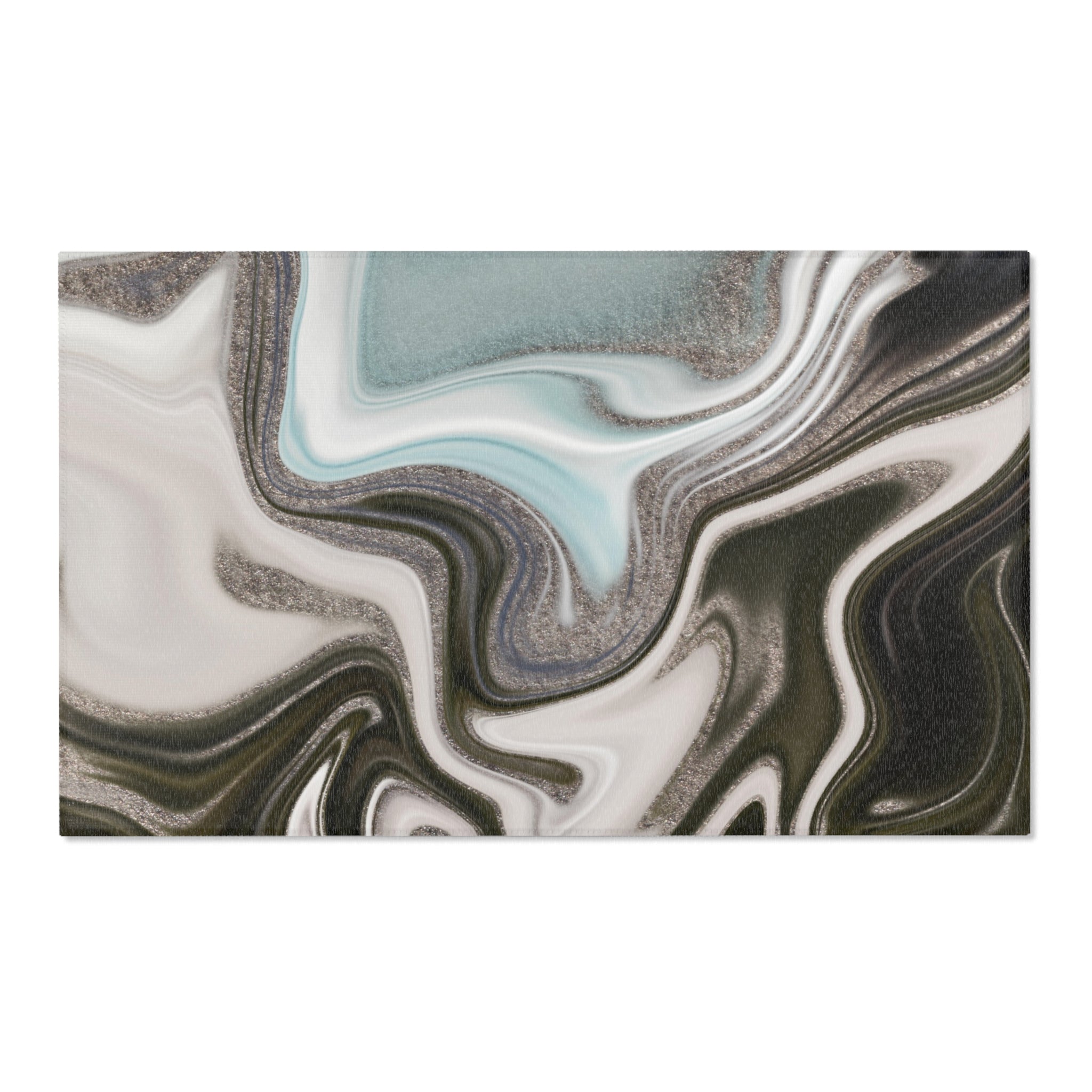 Abstract Boho Area Rug | Grey Beige, Pale Blue Rug