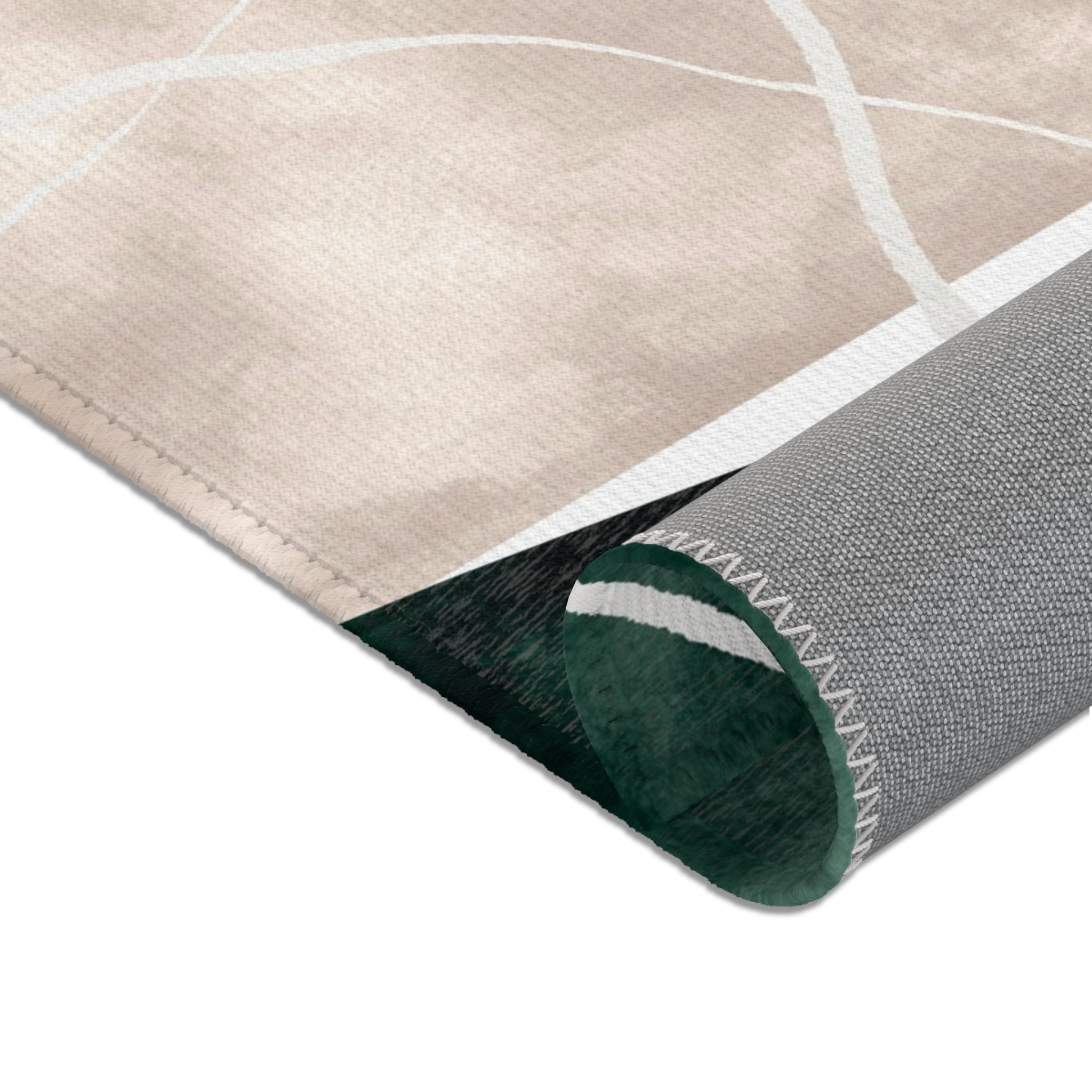 Abstract Area Rug | Watercolor Burnt Orange Sage Green White