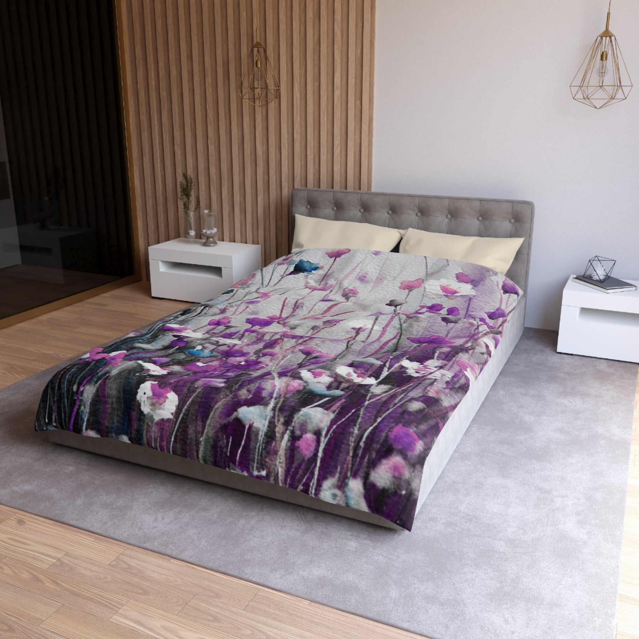 Floral Duvet, Pillow Cover | Purple Bedroom Decor