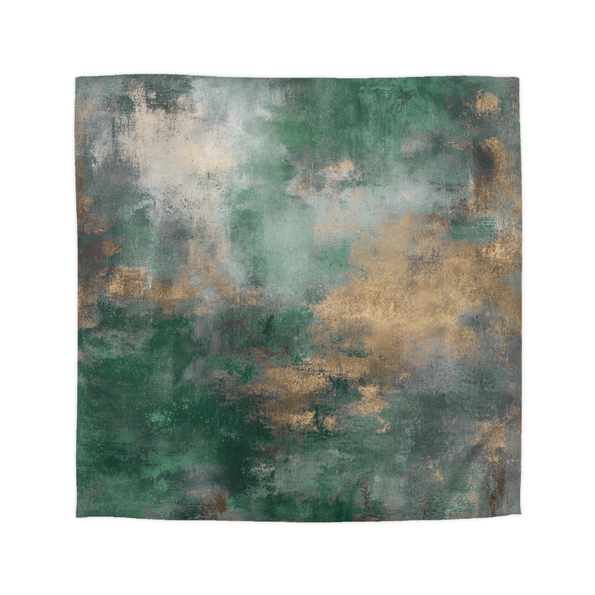 Abstract Duvet, Pillow Cover | Green Comforter, Modern Organic Bedroom Decor