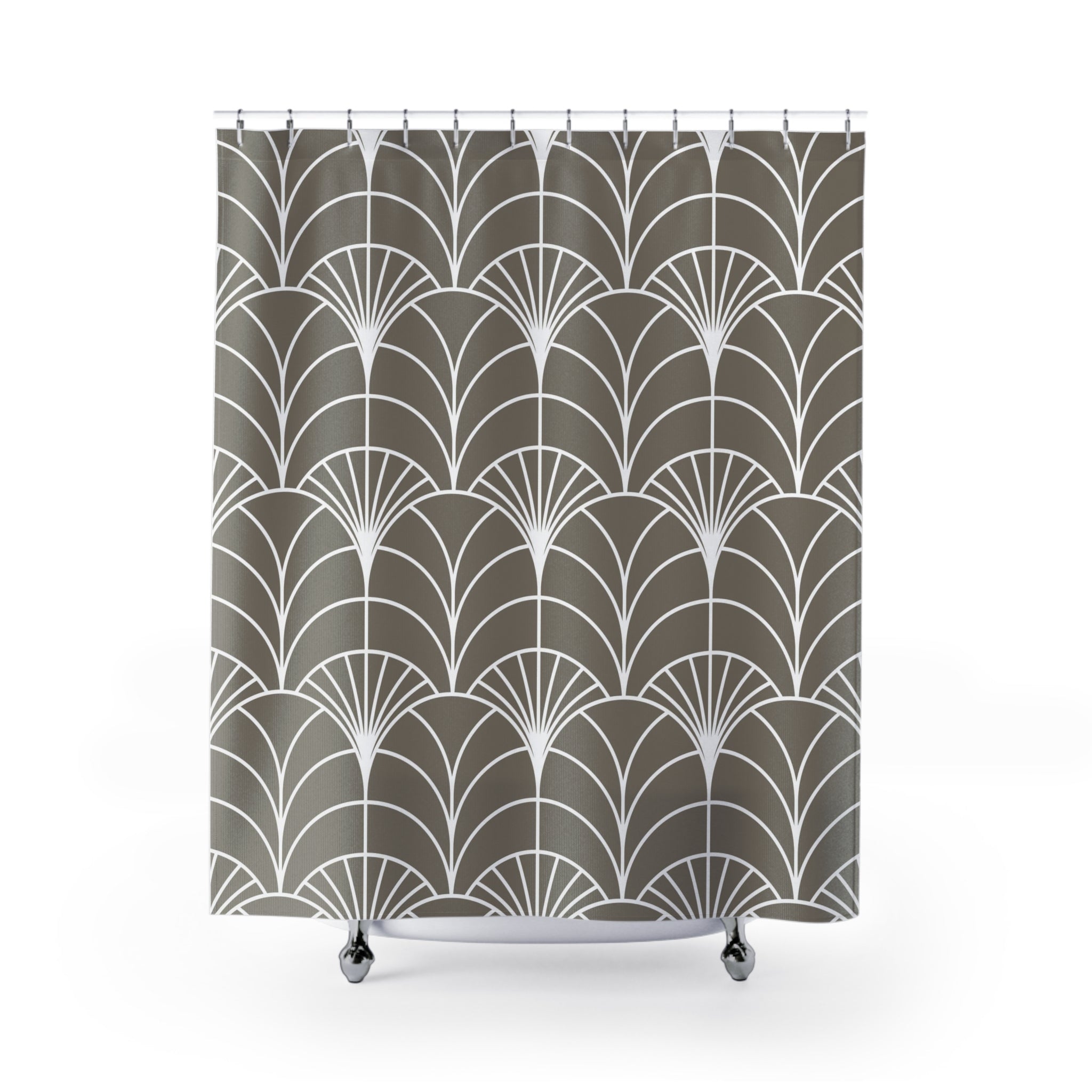 modern boho fabric shower curtain