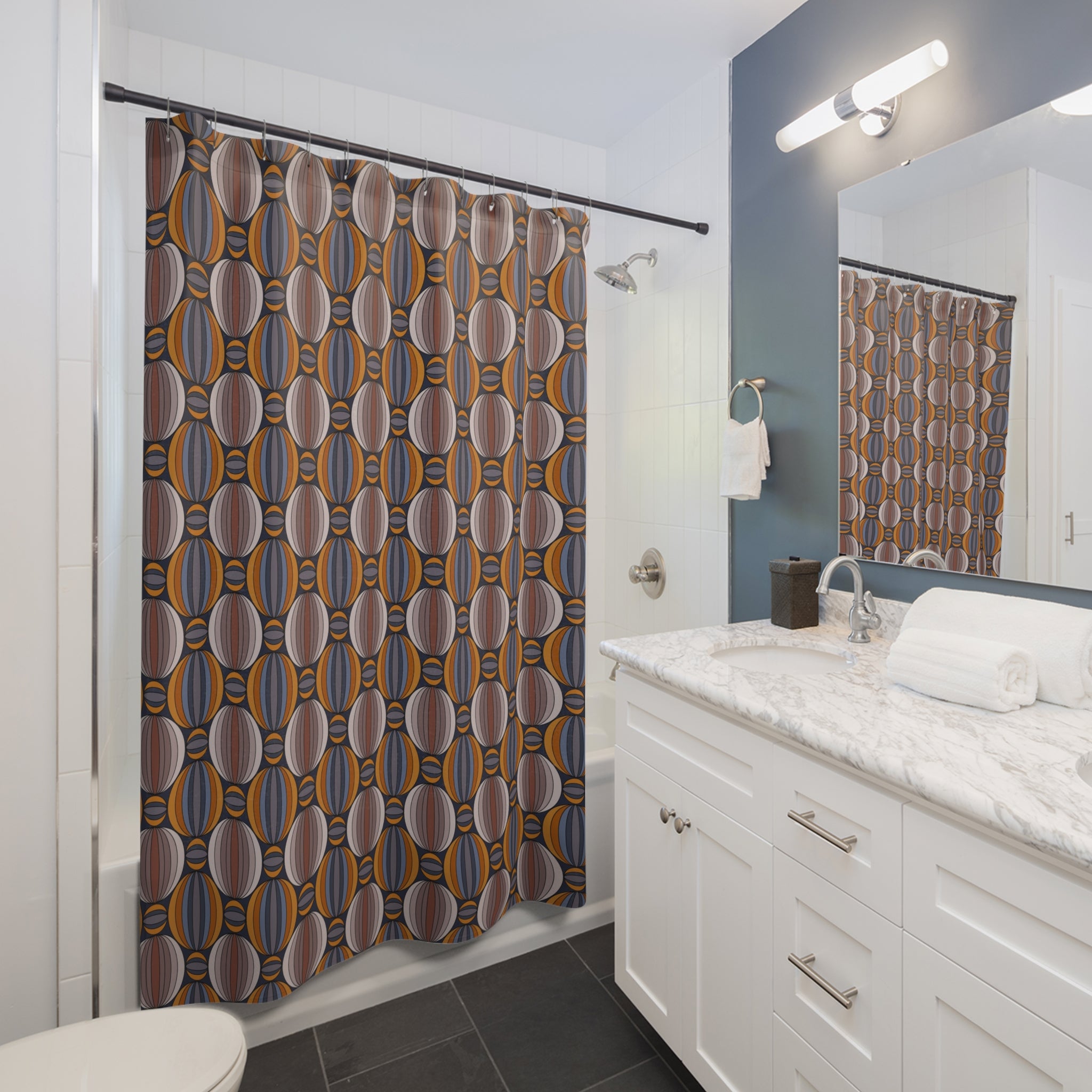 Geometric Shower Curtain | Modern Abstract Colorful