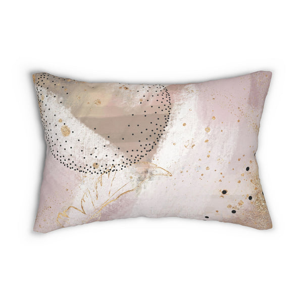 Abstract Lumbar Pillow | Blush Pink, White Black Ombre