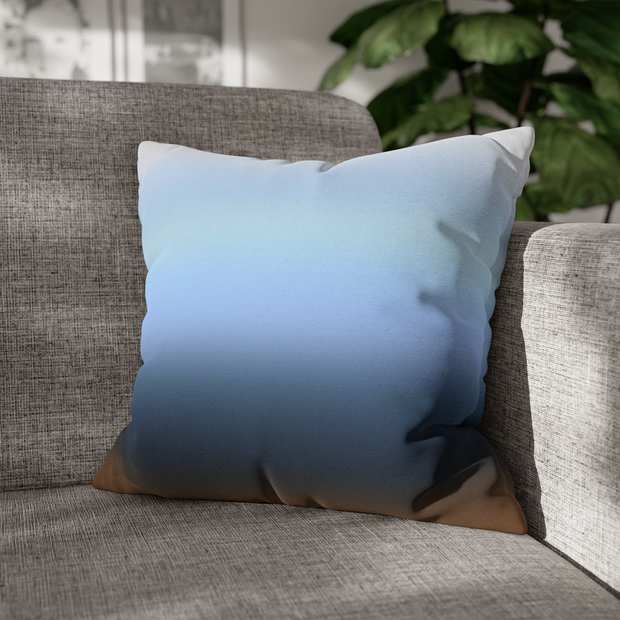 Abstract Pillow Cover | Navy Sky Blue Gradient