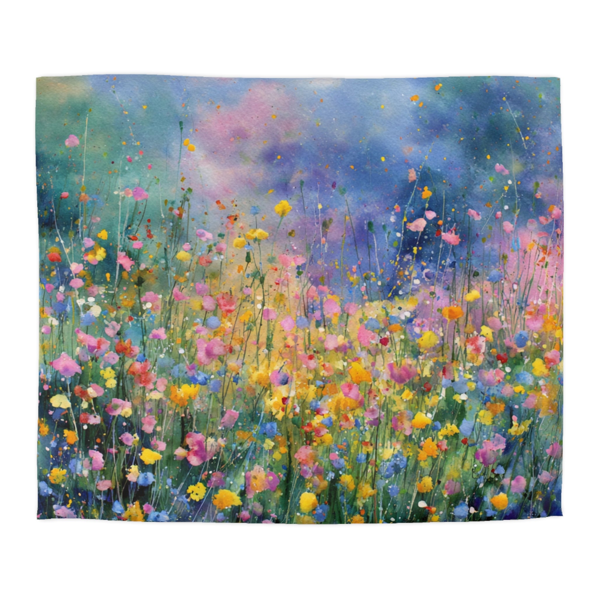 Floral Duvet, Pillow Cover | Blue Yellow Bedroom Decor