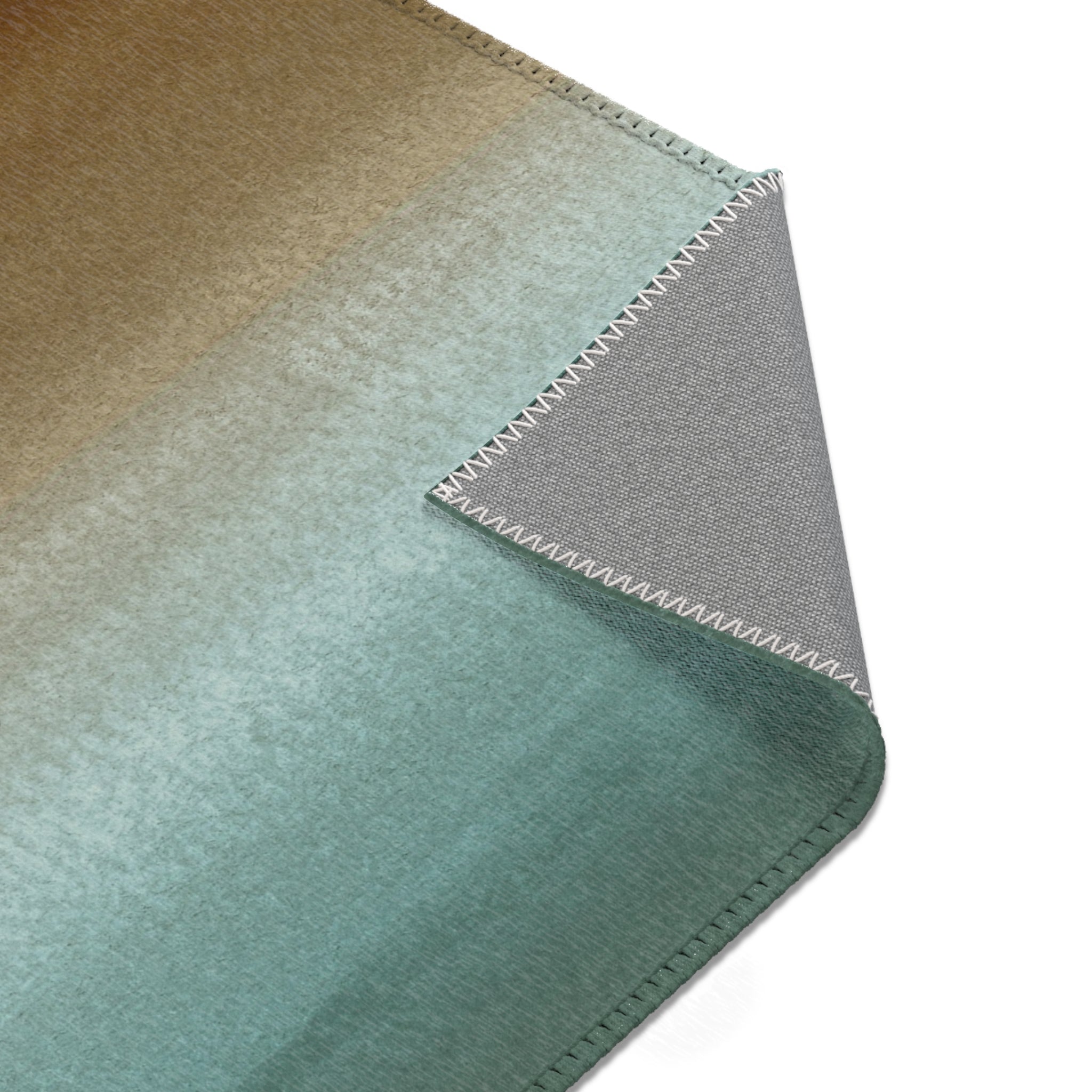 Modern Area Rug | Sage Green, Brown Ombre