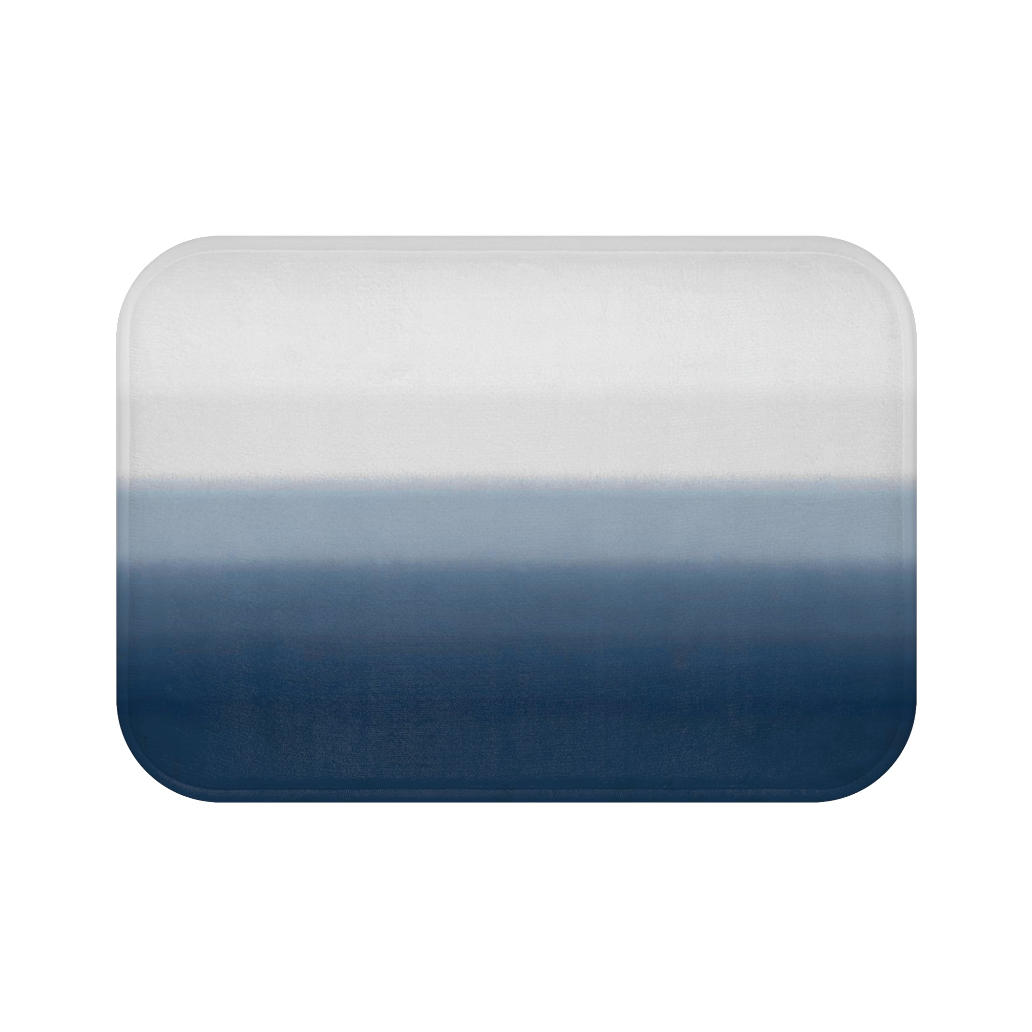 Abstract Bath Mat, Kitchen Mat | Navy Pale Blue Ombre Mat