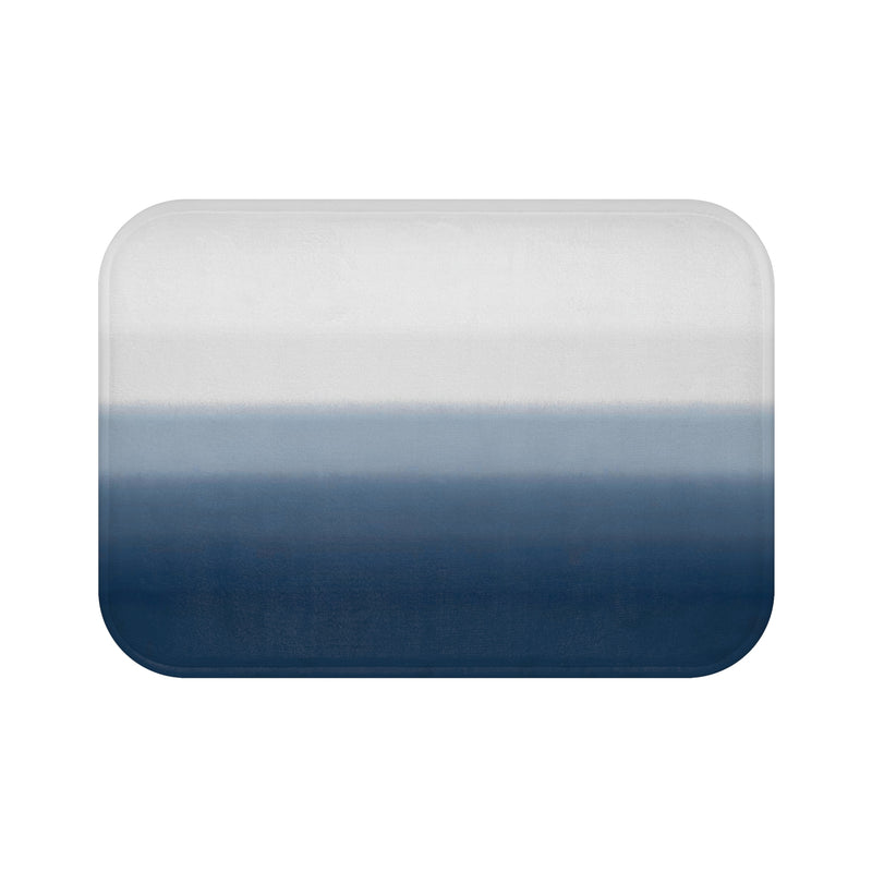 Abstract Bath Mat, Kitchen Mat | Navy Pale Blue Ombre Mat