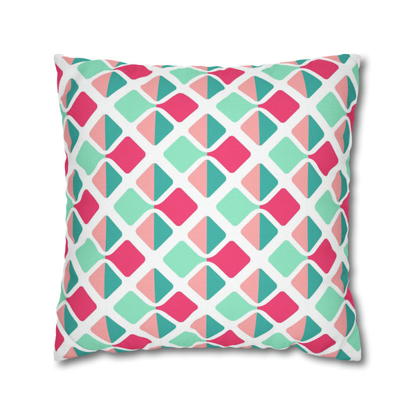 Modern Abstract Pillow Cover | Magenta Pink, Mint Green