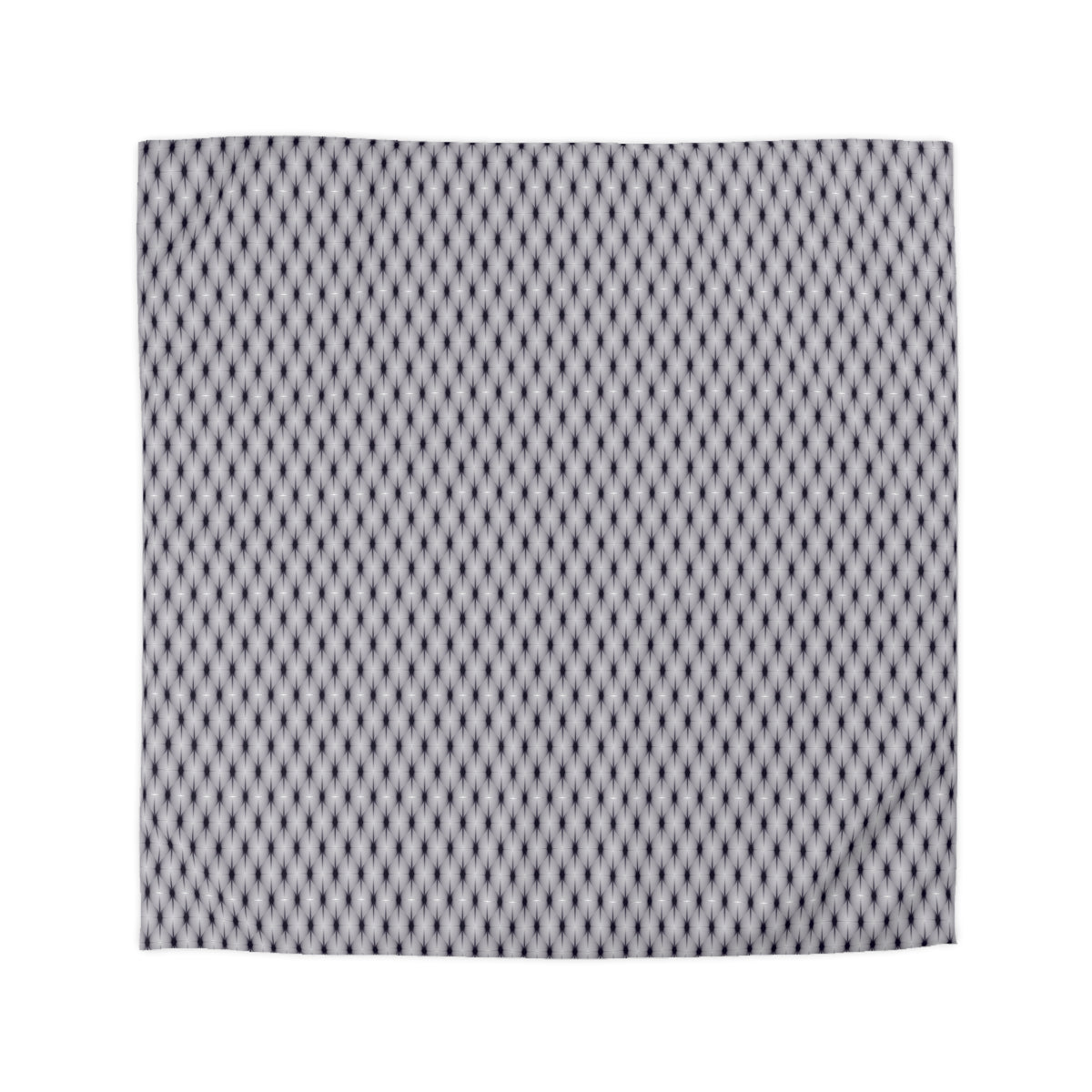 a repeating pattern of small black dots arranged in a diagonal grid, creating a visually striking and intricate design.
