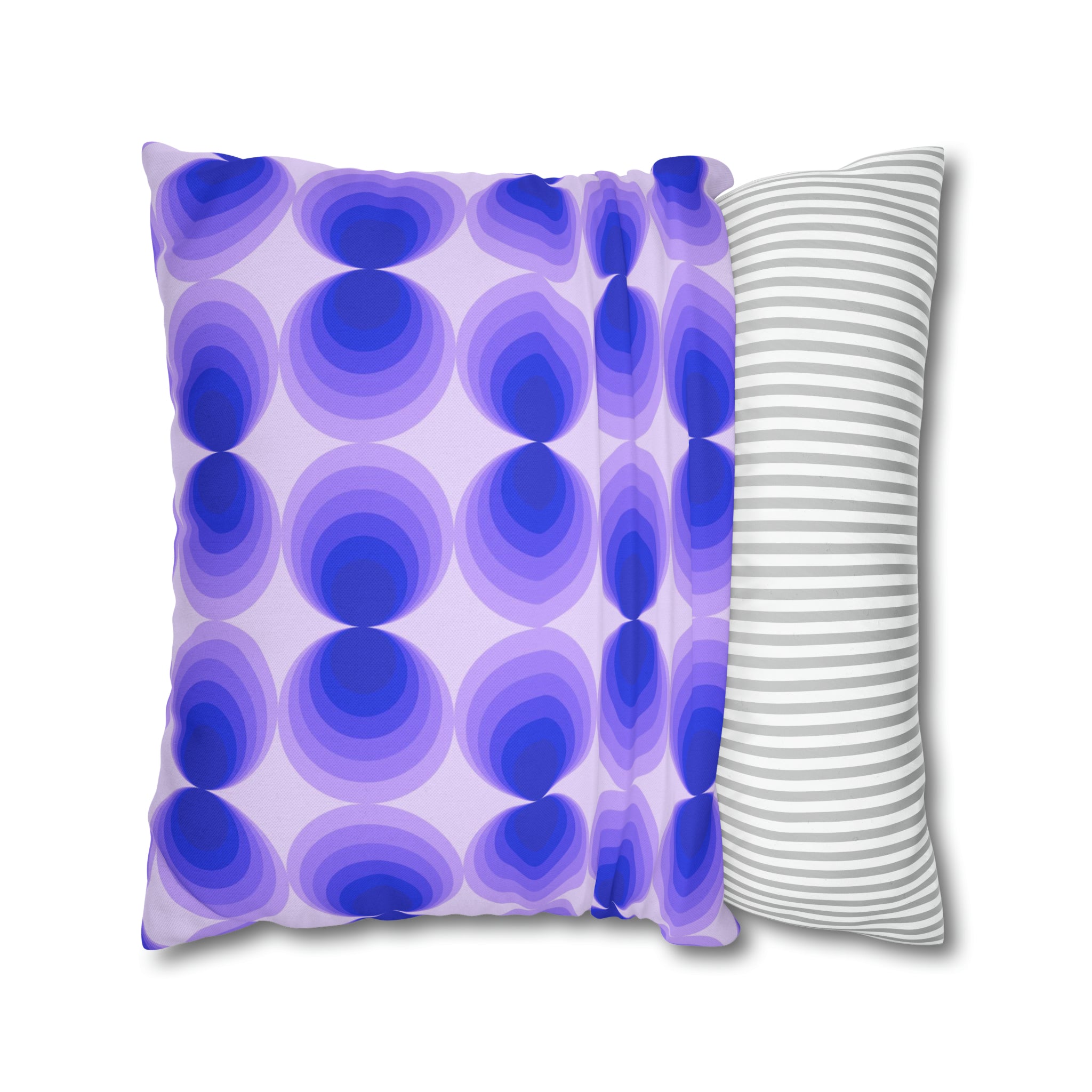 Retro Throw Pillow Cover | Lavender Purple, Blue