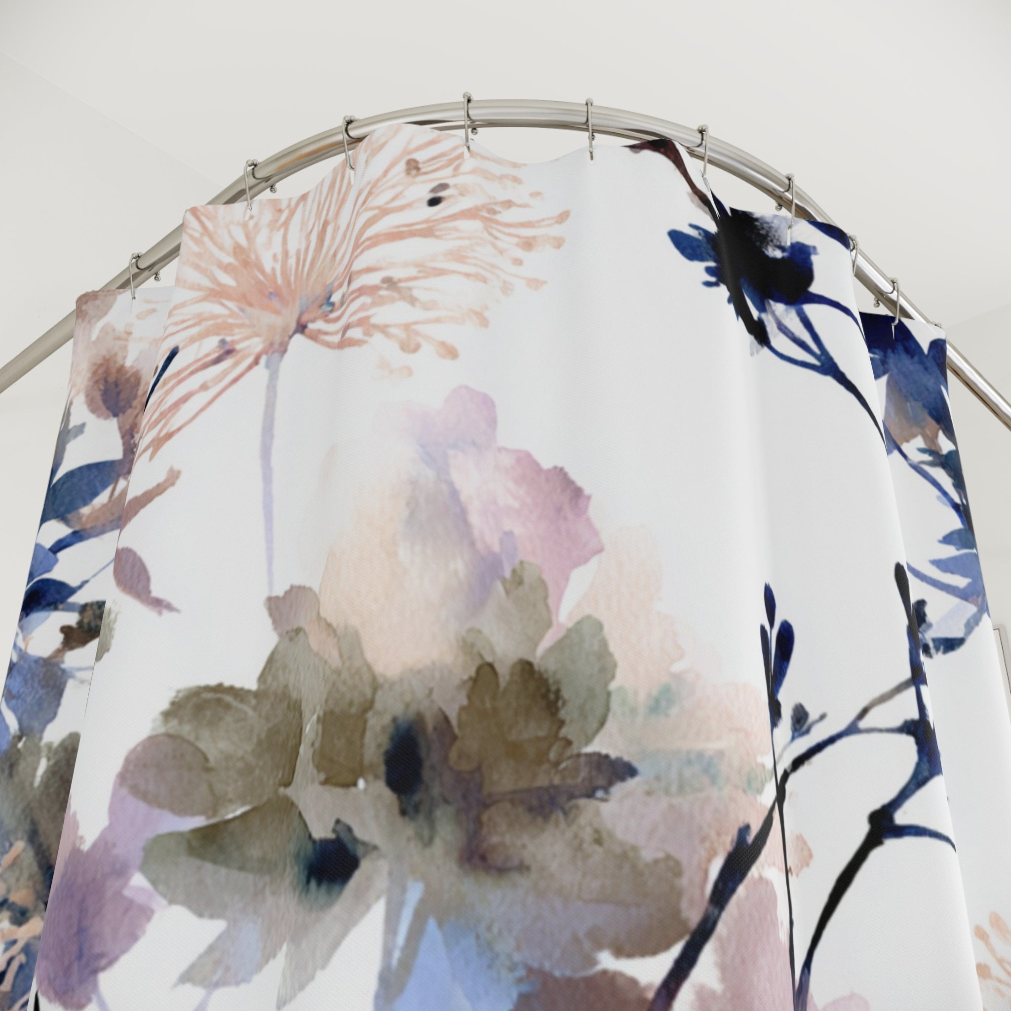 Abstract Shower Curtain | Artsy Floral Watercolor
