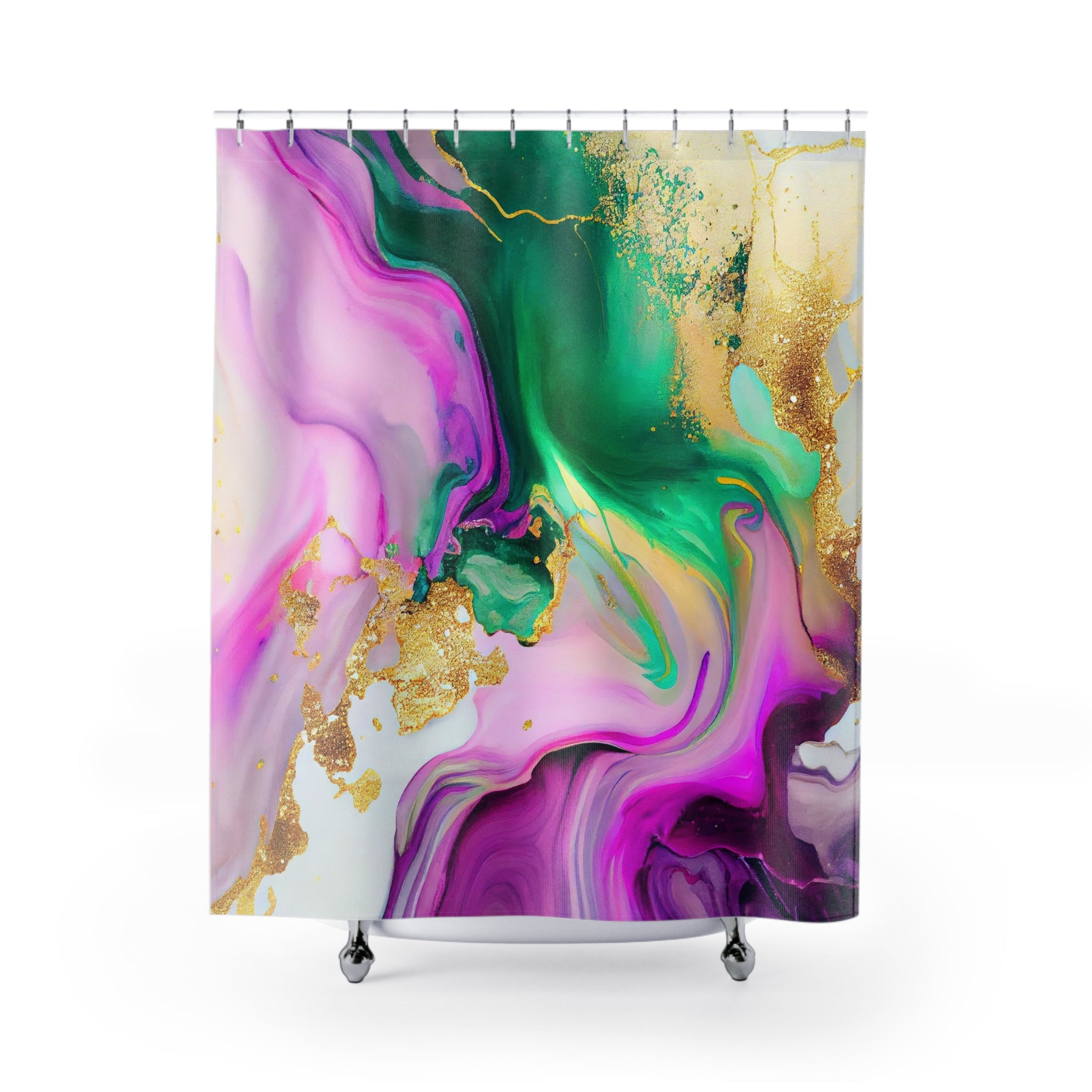 modern boho fabric shower curtain