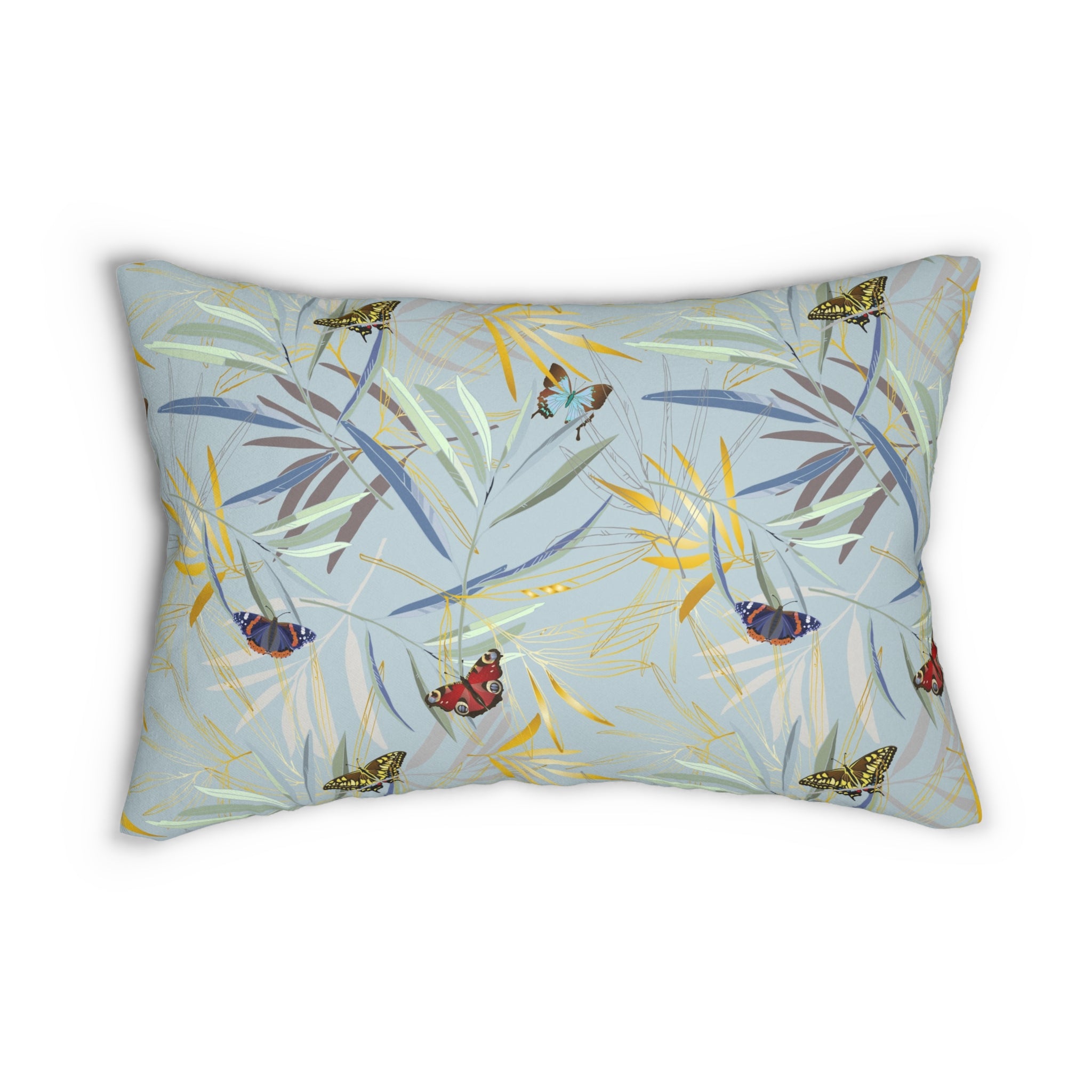 Butterfly Lumbar Pillow | Pale Blue Beige