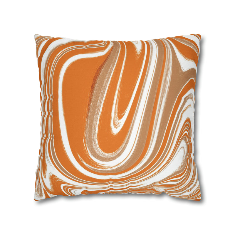 Abstract Pillow Cover | Orange Beige White Retro
