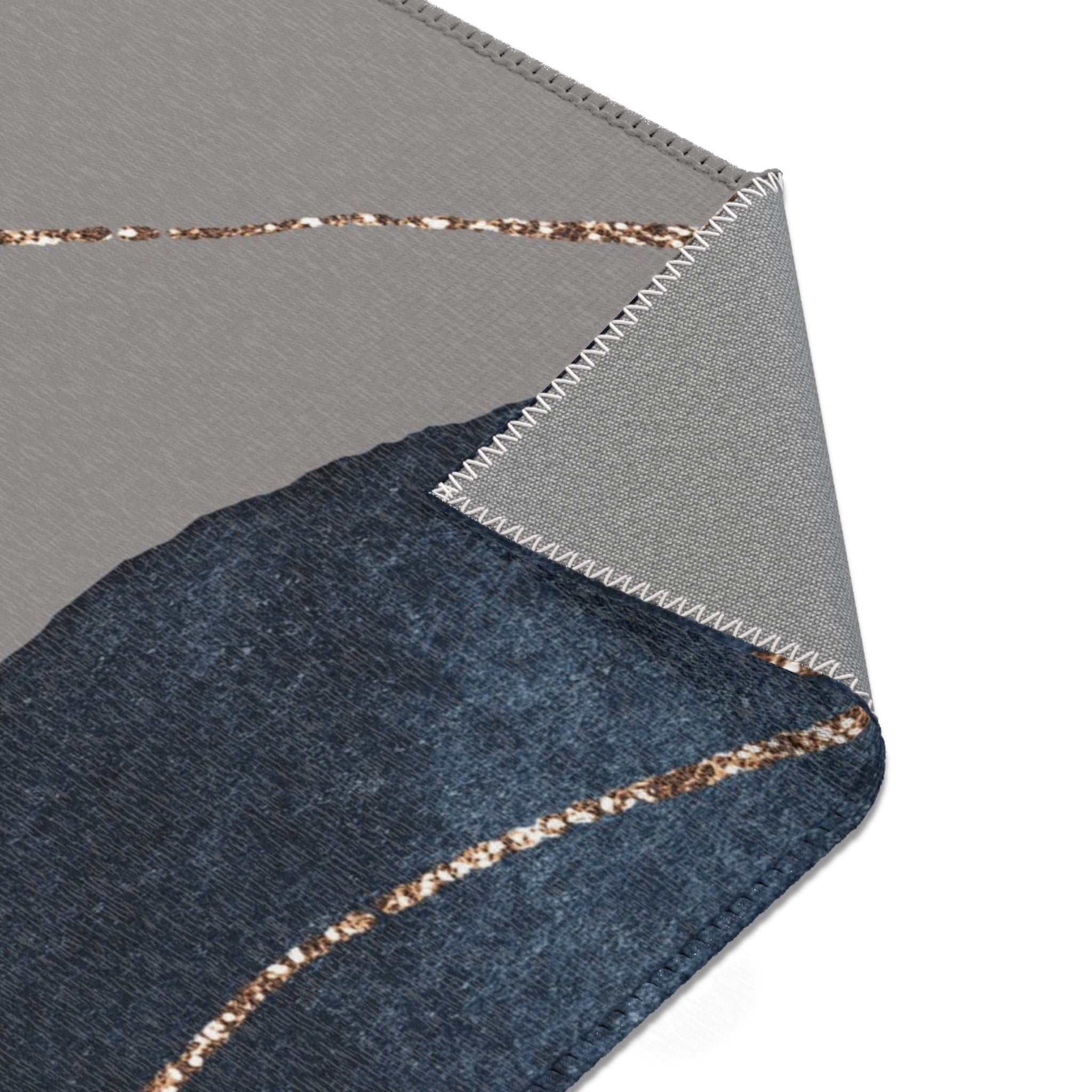 Area Rugs, Grey Navy Blue, Ivory Abstract Watercolor