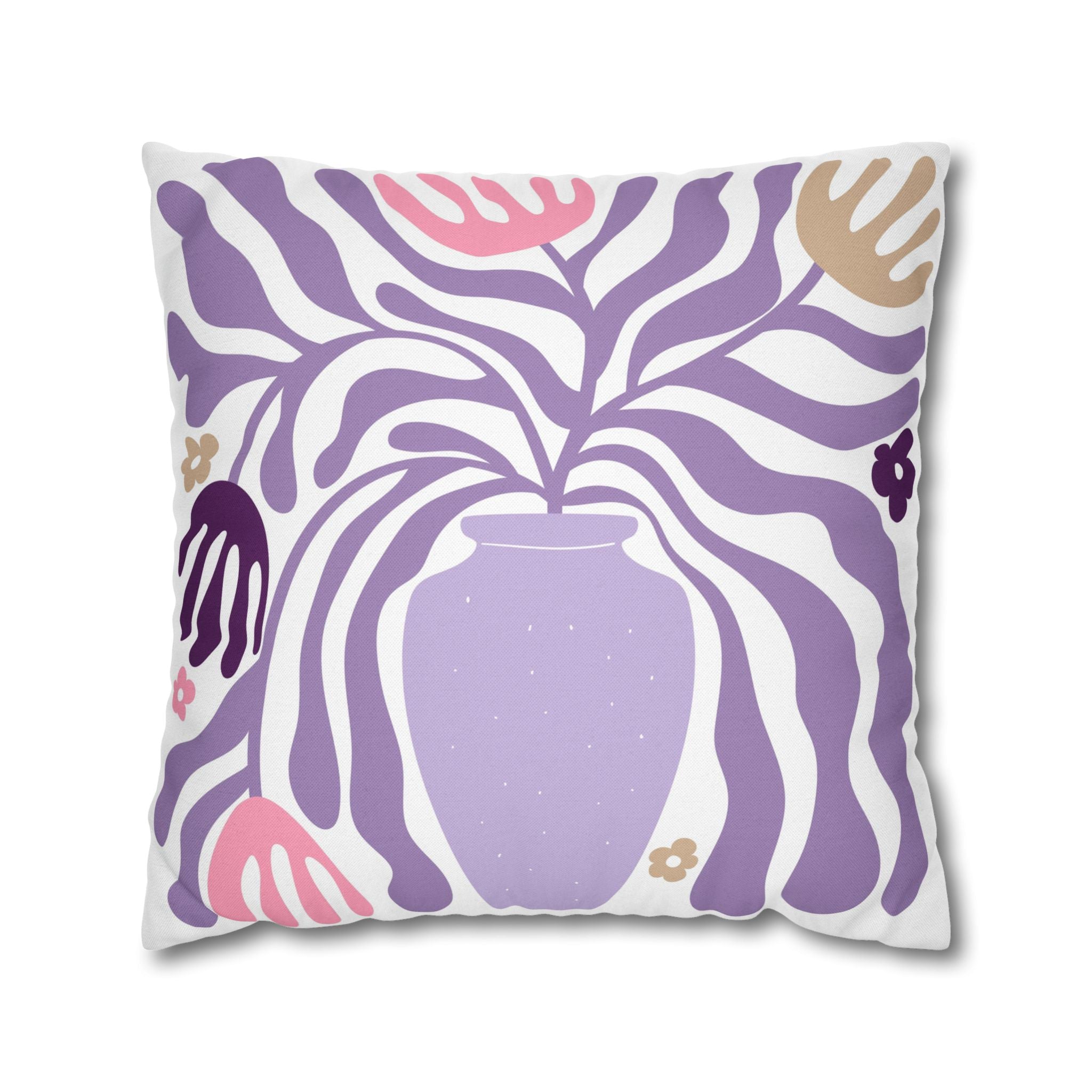 Abstract Pillow Cover | Lavender Purple Pink White Matisse Minimalist Art