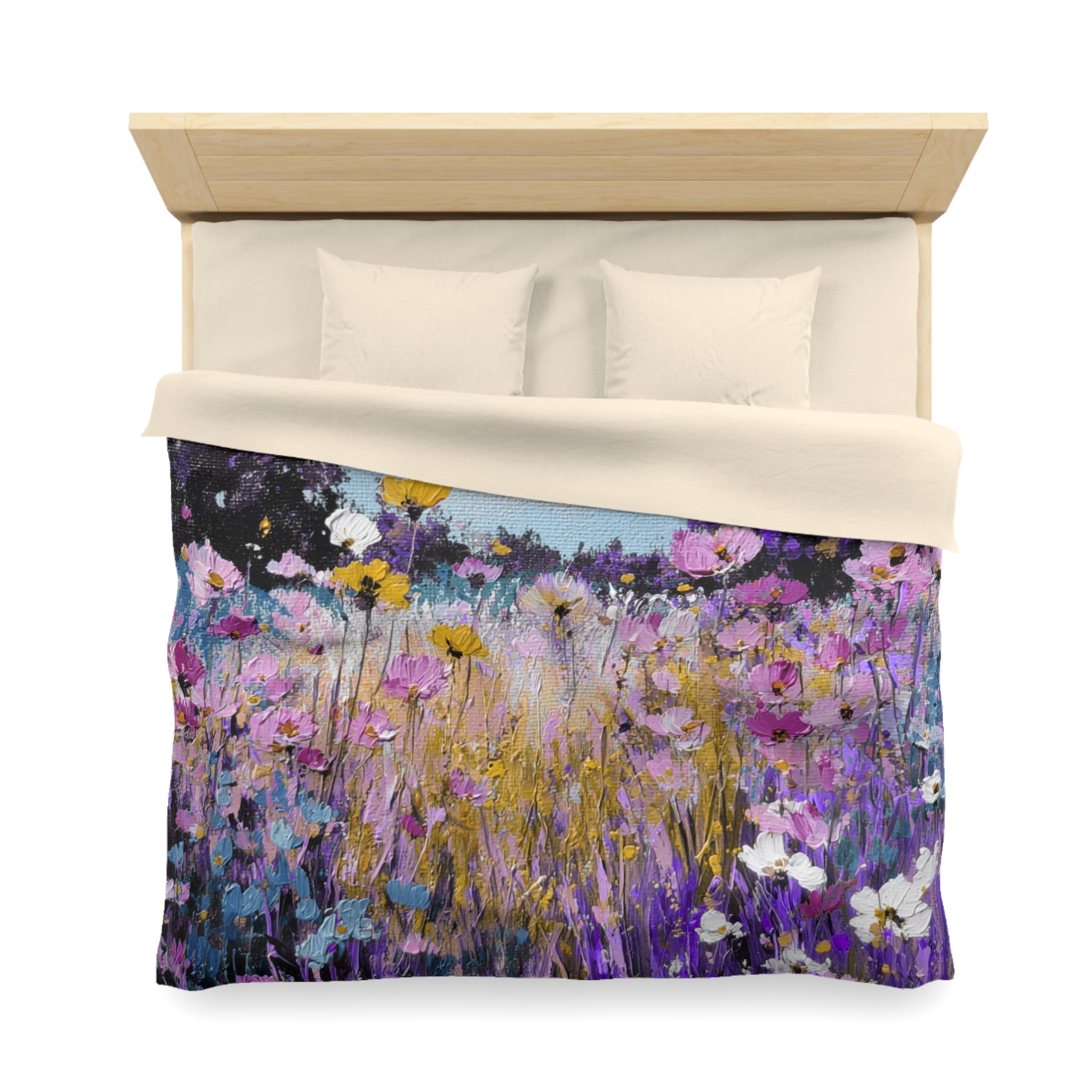 Floral Duvet, Pillow Cover | Purple Blue Bedroom Decor