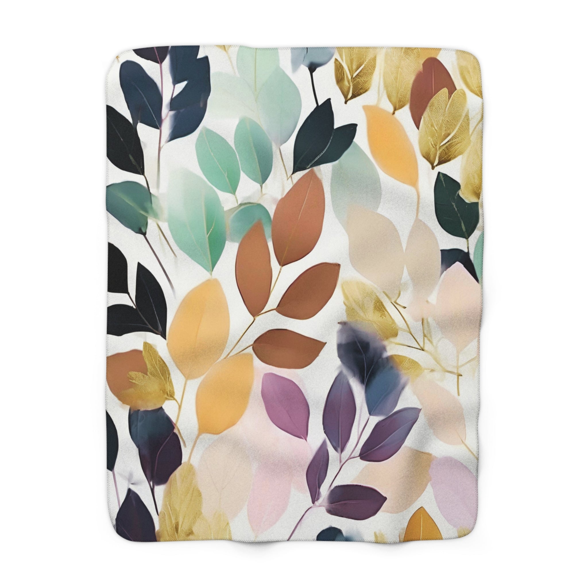 Floral Throw Blanket | Colorful Eucalyptus Leaves