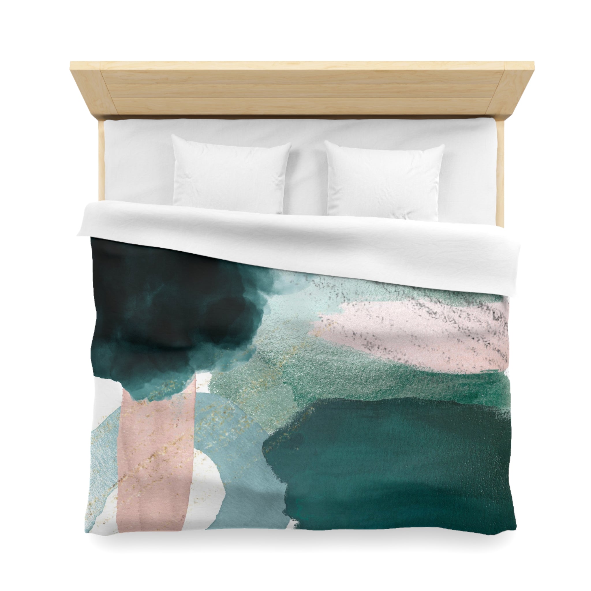 Abstract Duvet, Pillow Cover | Green Blush Bedroom Decor