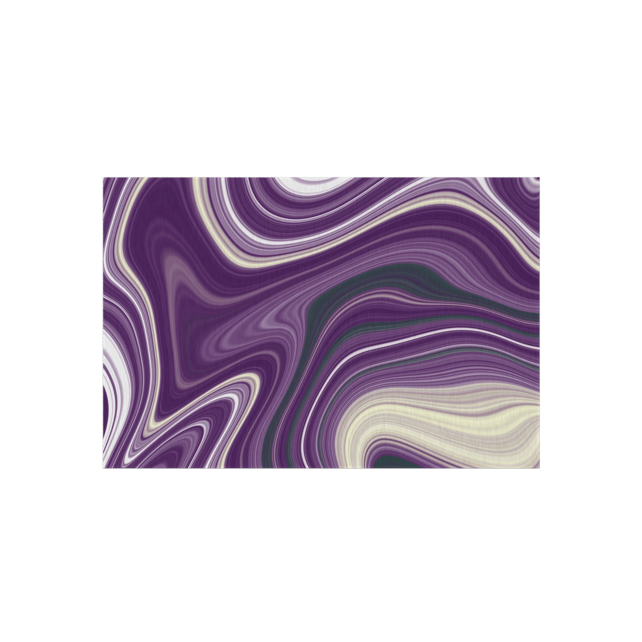 Abstract Outdoor Rug | Colorful Purple Green White Marble