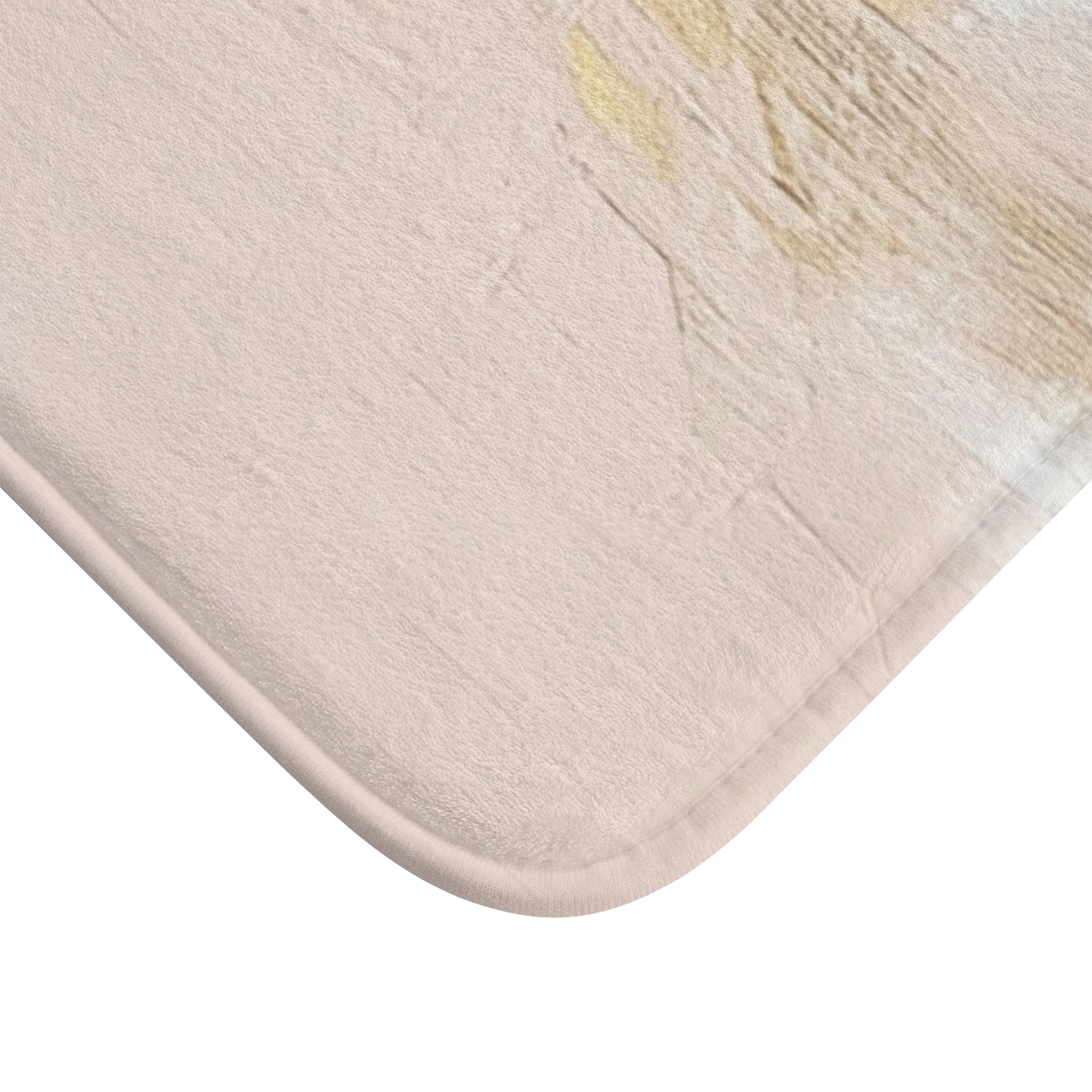 Abstract Bath Mat | Kitchen Mat, Earthy Neutral Brown Beige, Muted Gold Ombre