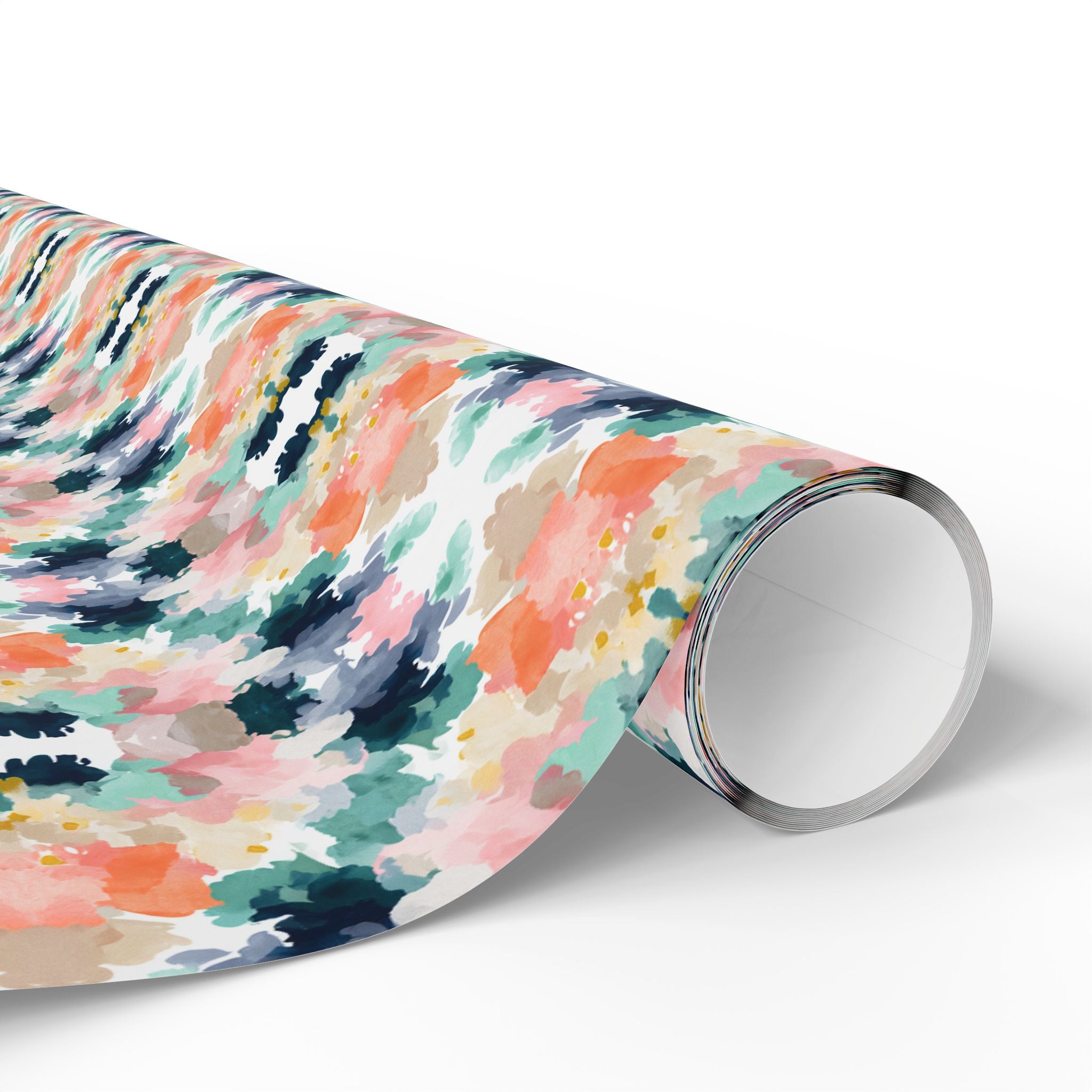 Abstract Wrapping Paper, Navy Blue, Pink Gift Wrapping for the Holidays Gifts